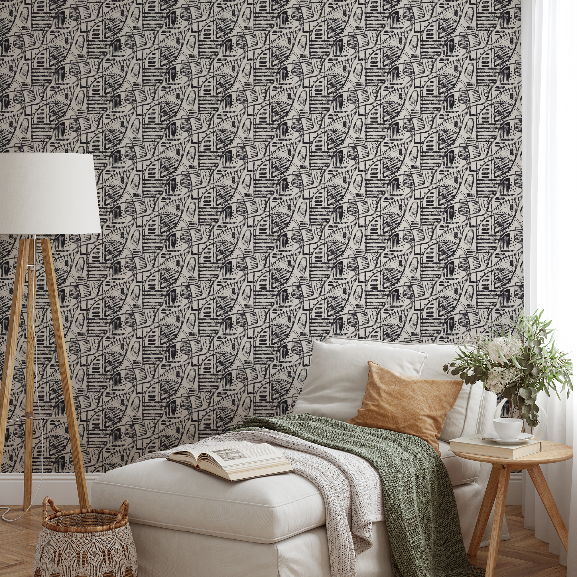 wallpaper lifestyle chaise mockup