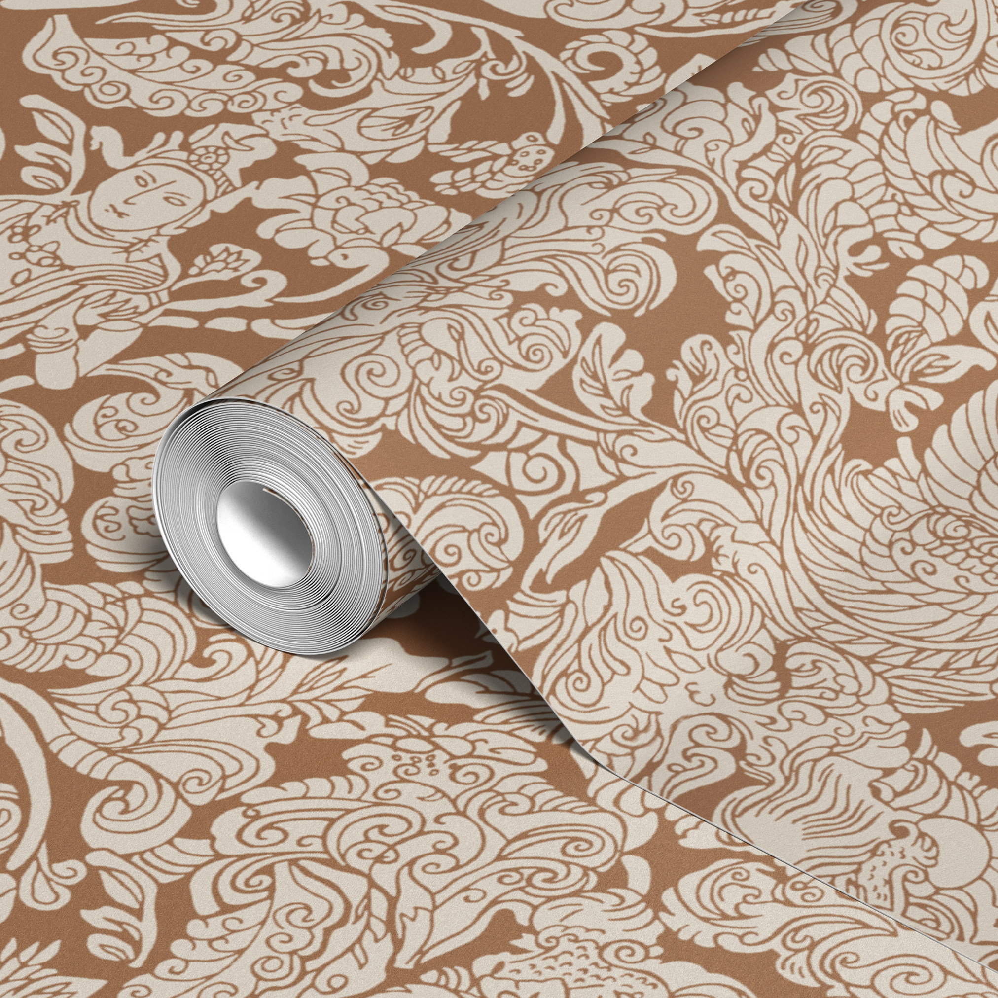 wallpaper roll closeup mockup