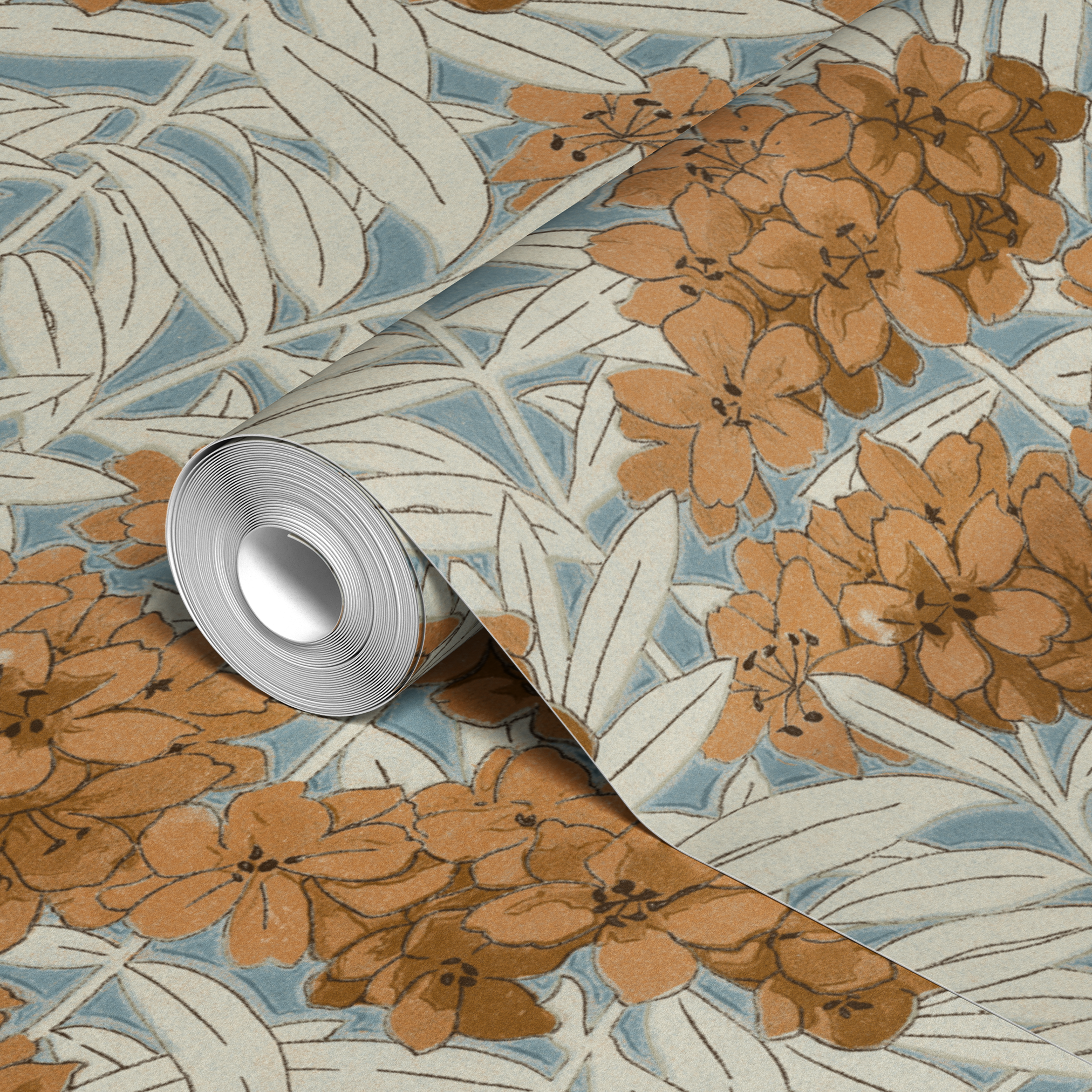 wallpaper roll closeup mockup