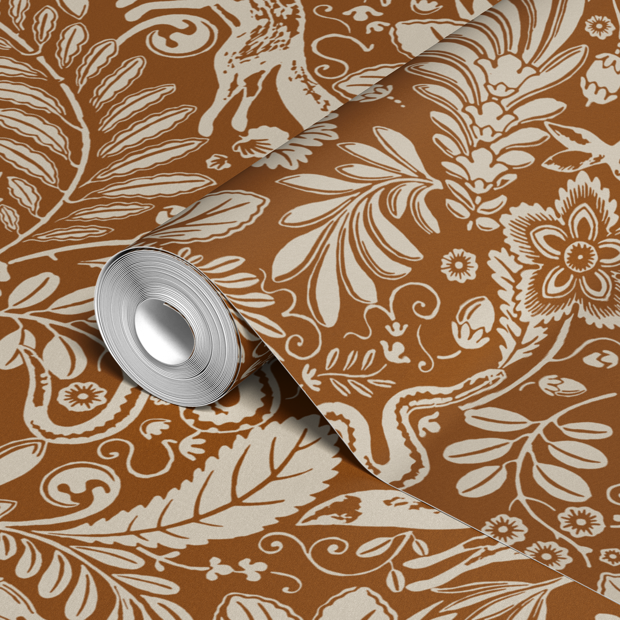 wallpaper roll closeup mockup