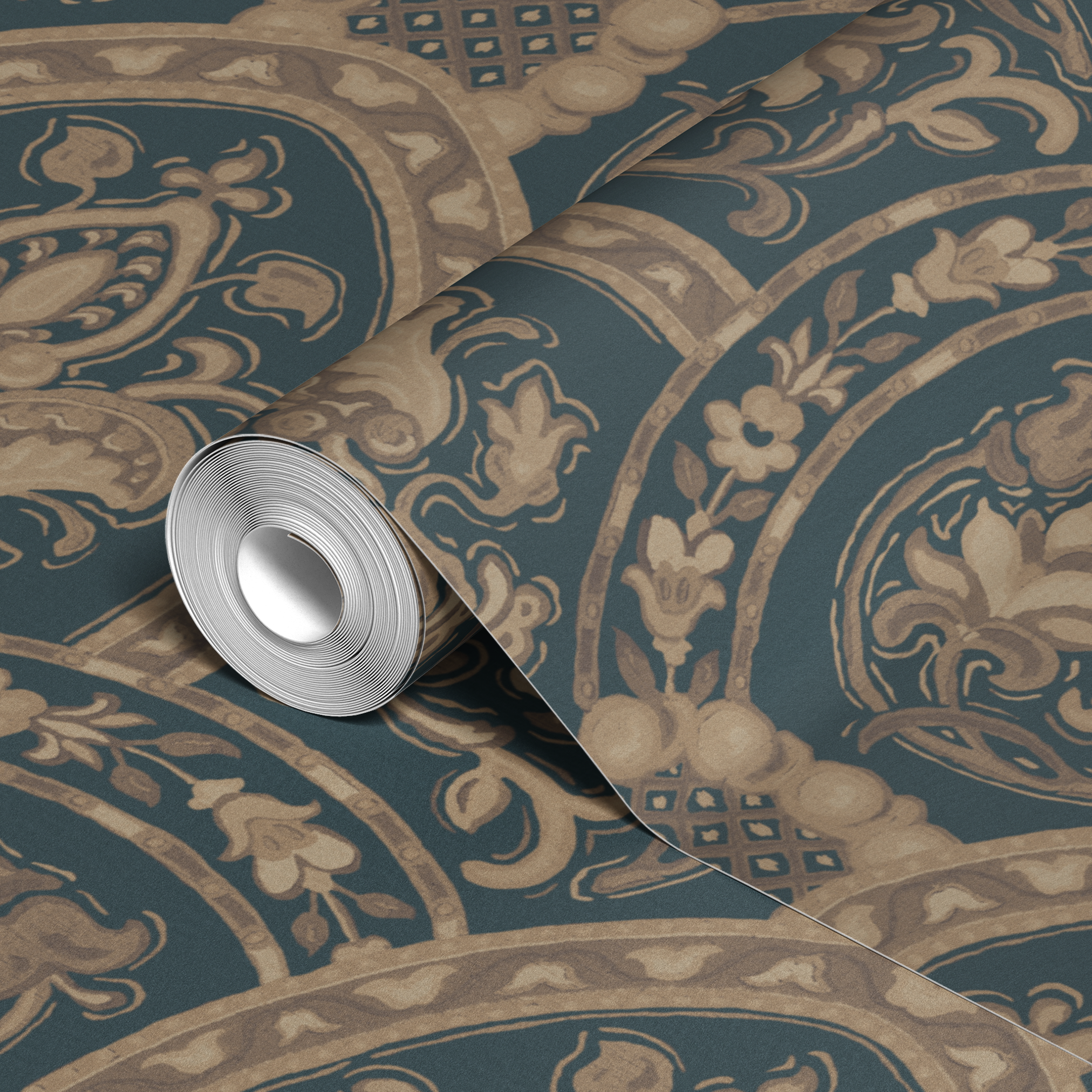 wallpaper roll closeup mockup