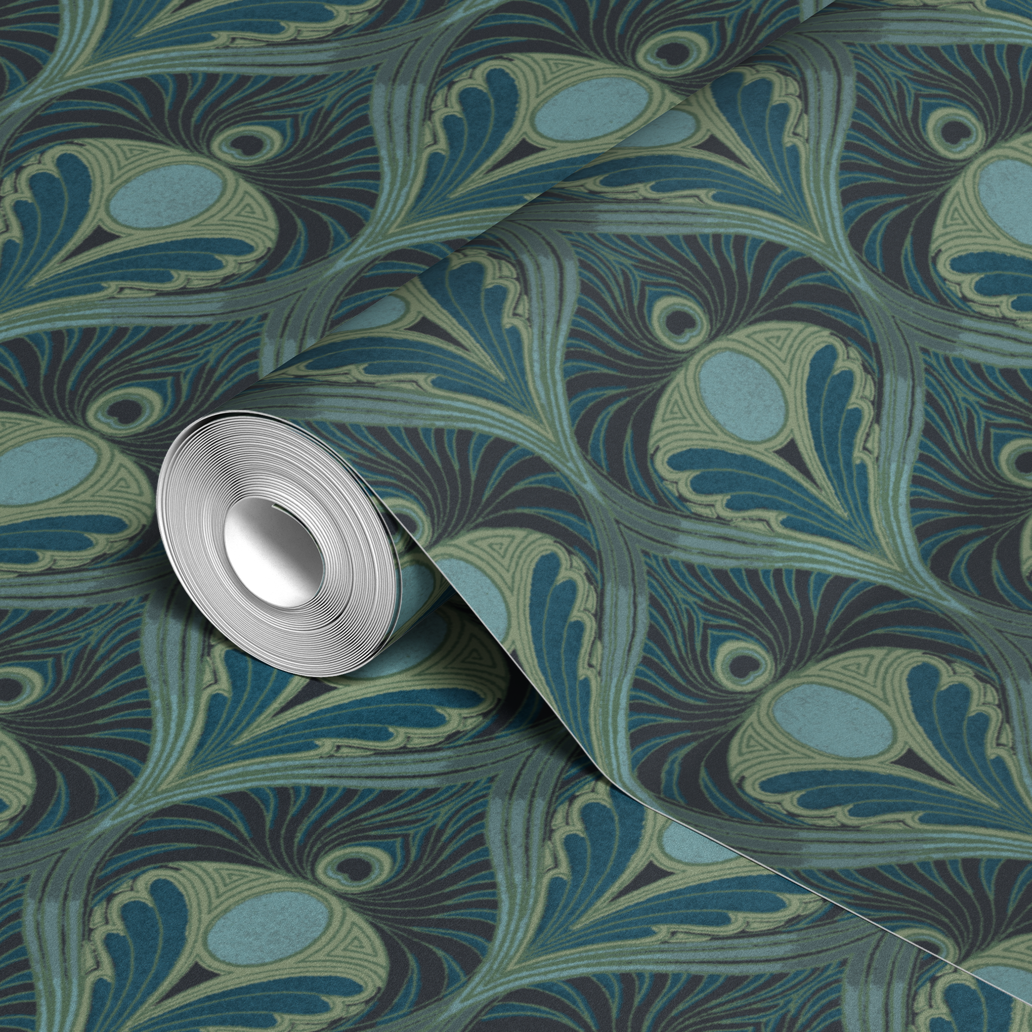 wallpaper roll closeup mockup