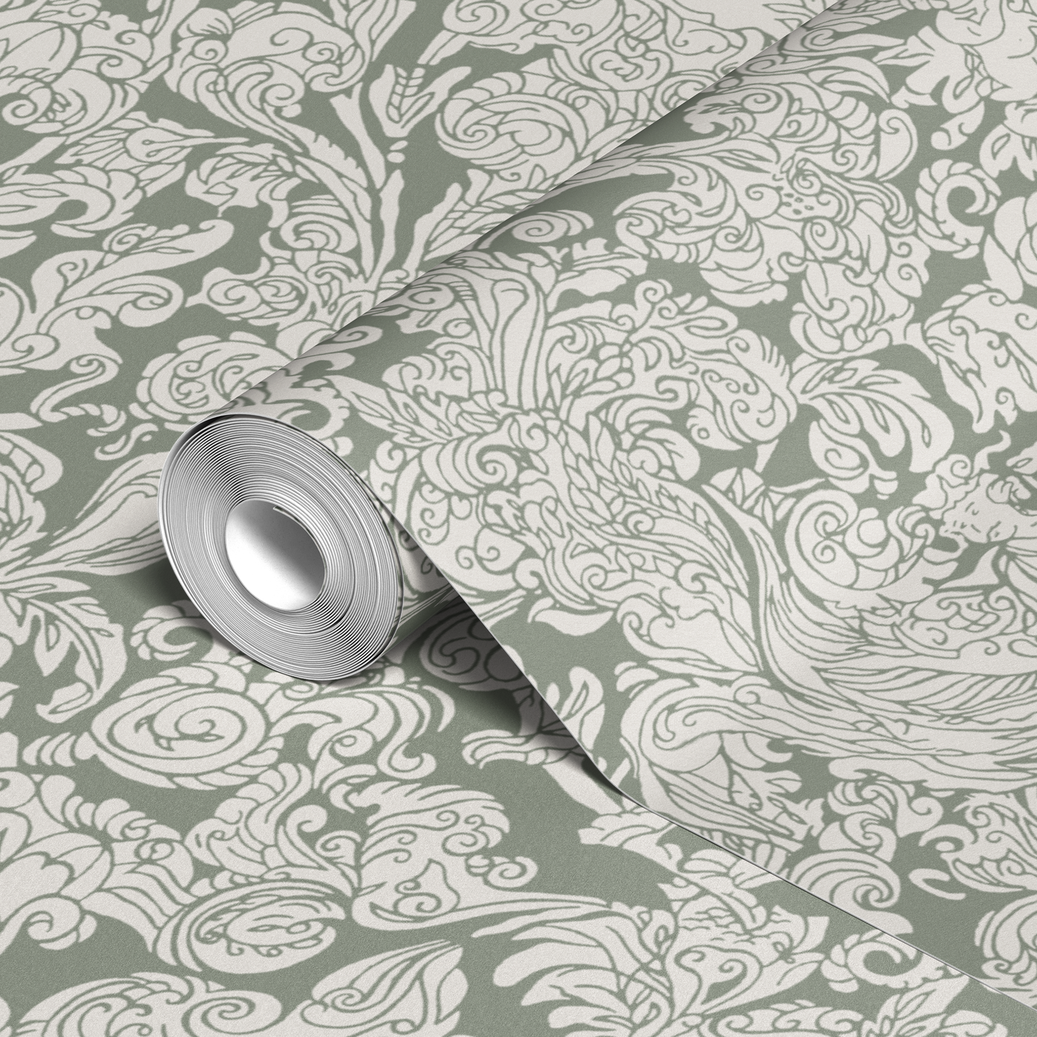 wallpaper roll closeup mockup