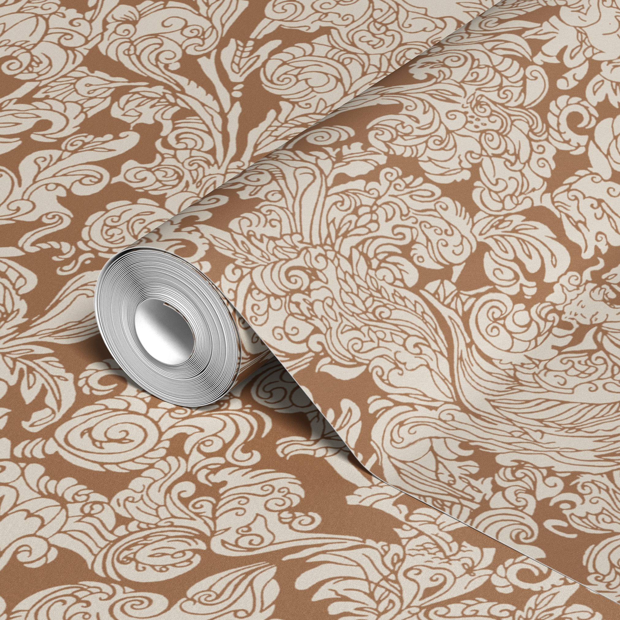 wallpaper roll closeup mockup