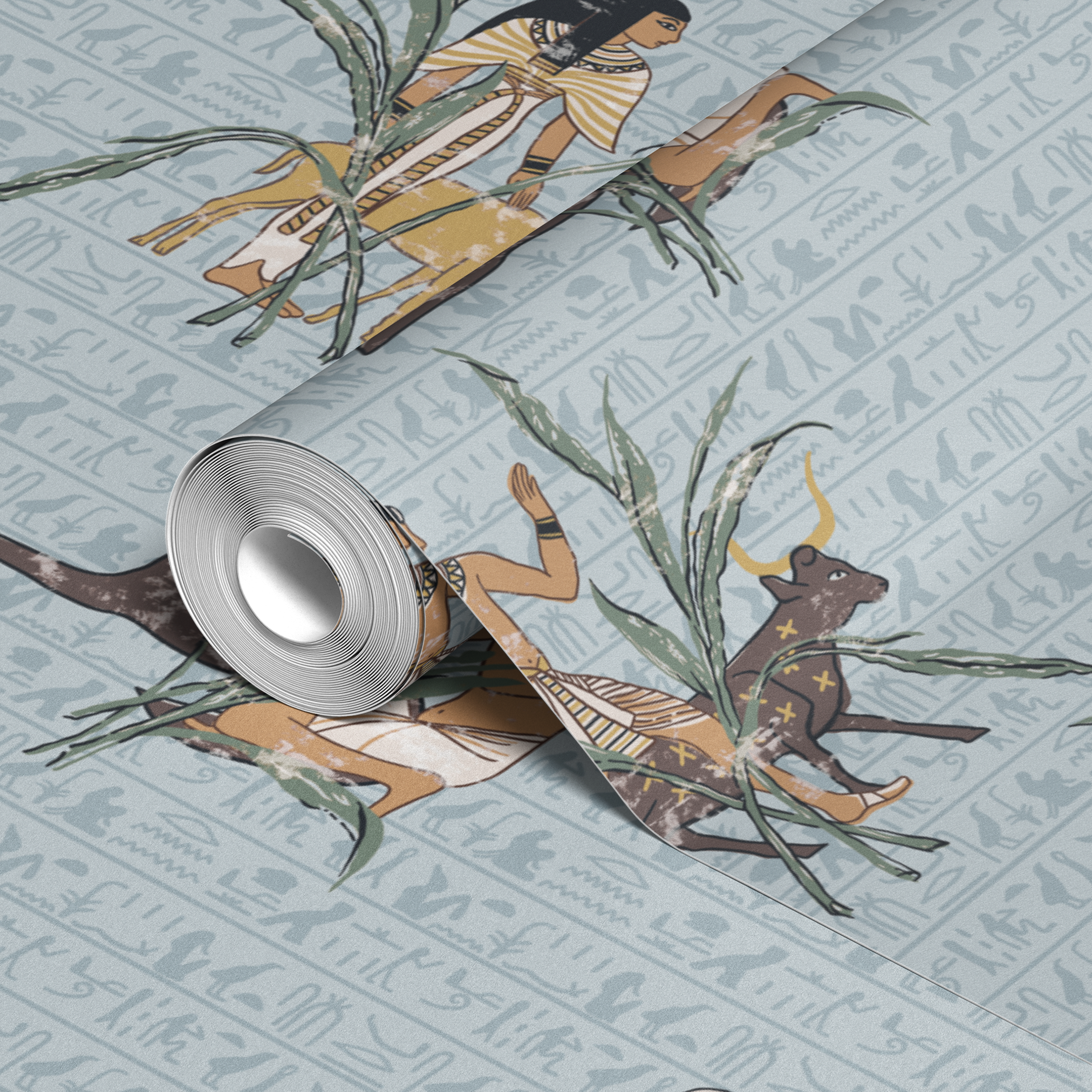 wallpaper roll closeup mockup