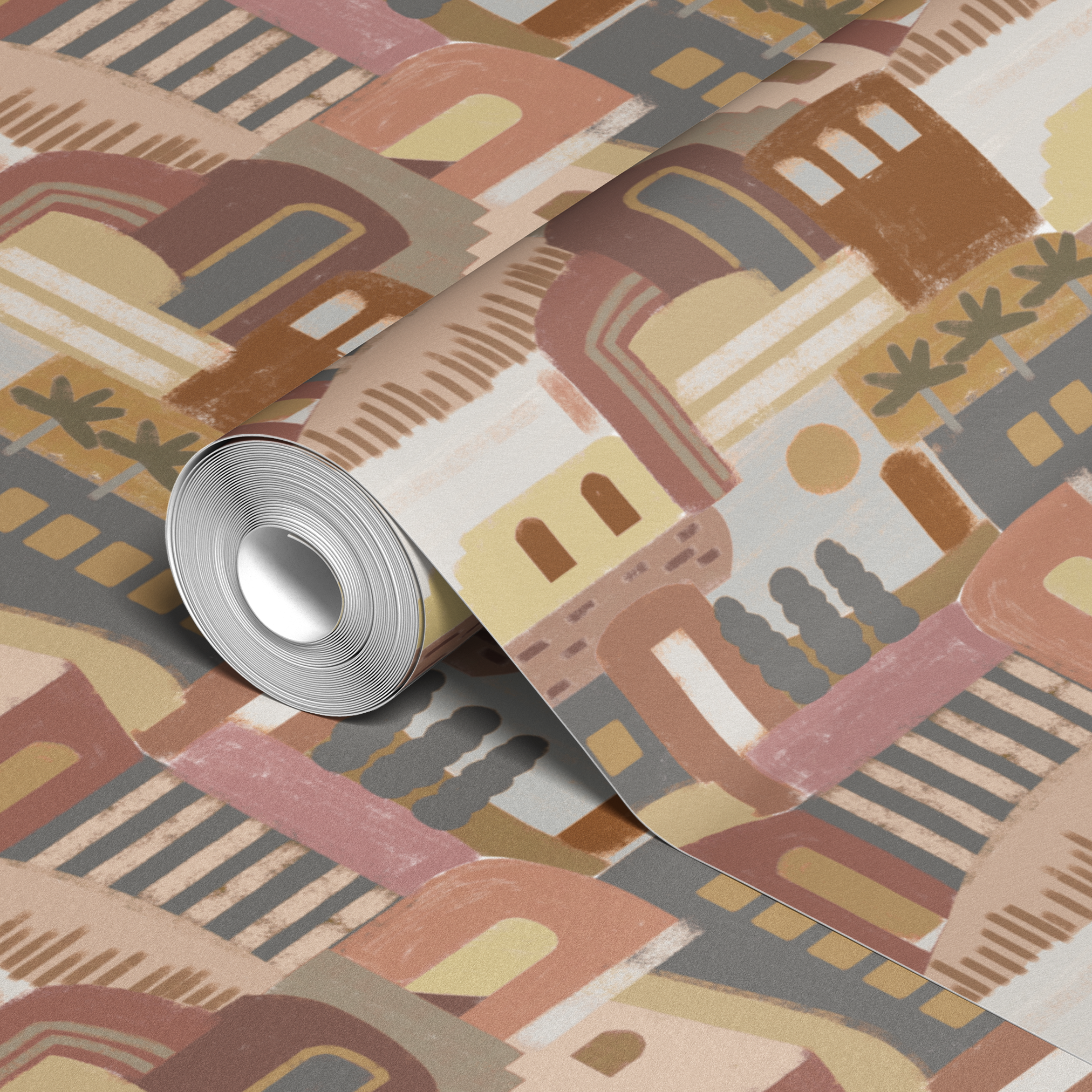 wallpaper roll closeup mockup