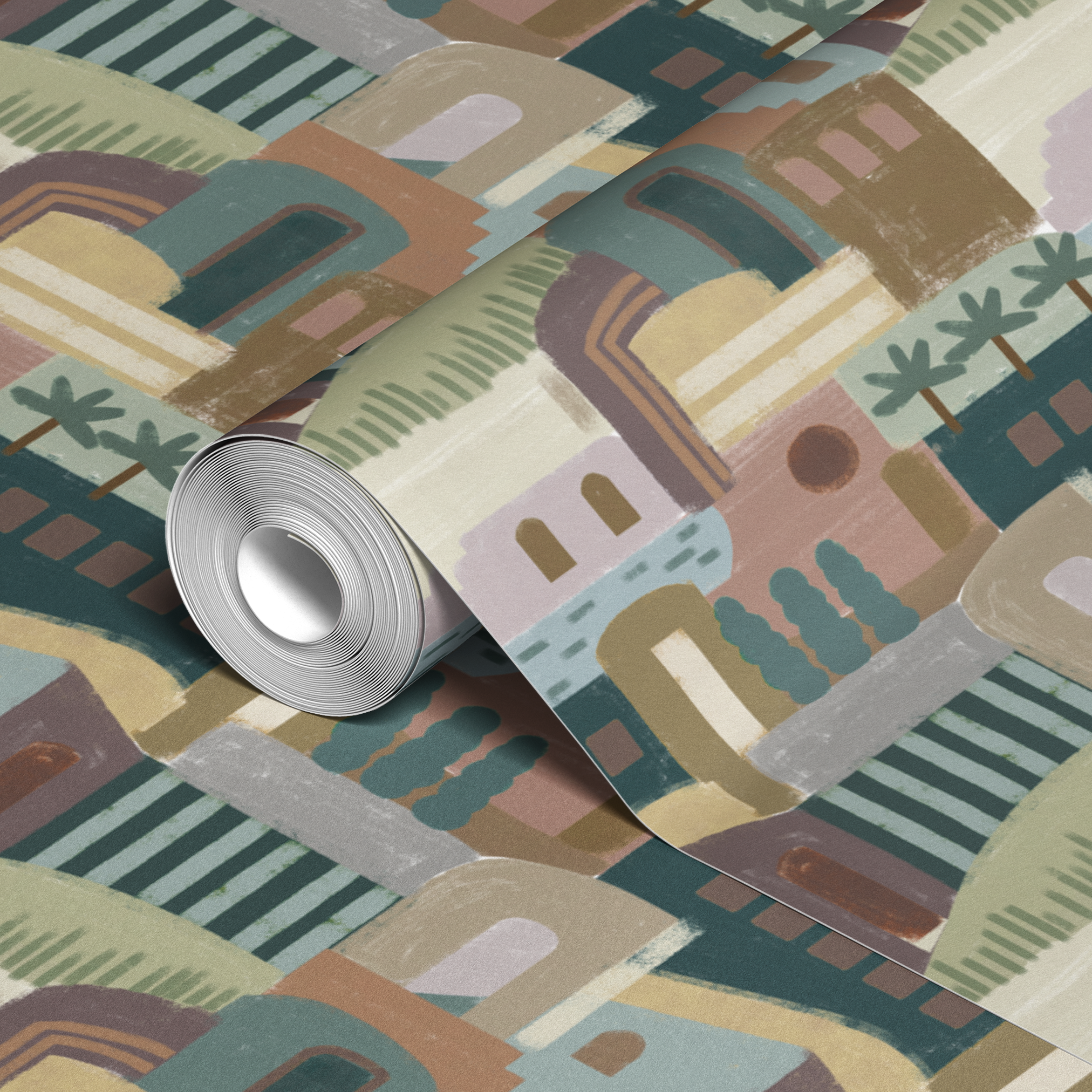 wallpaper roll closeup mockup