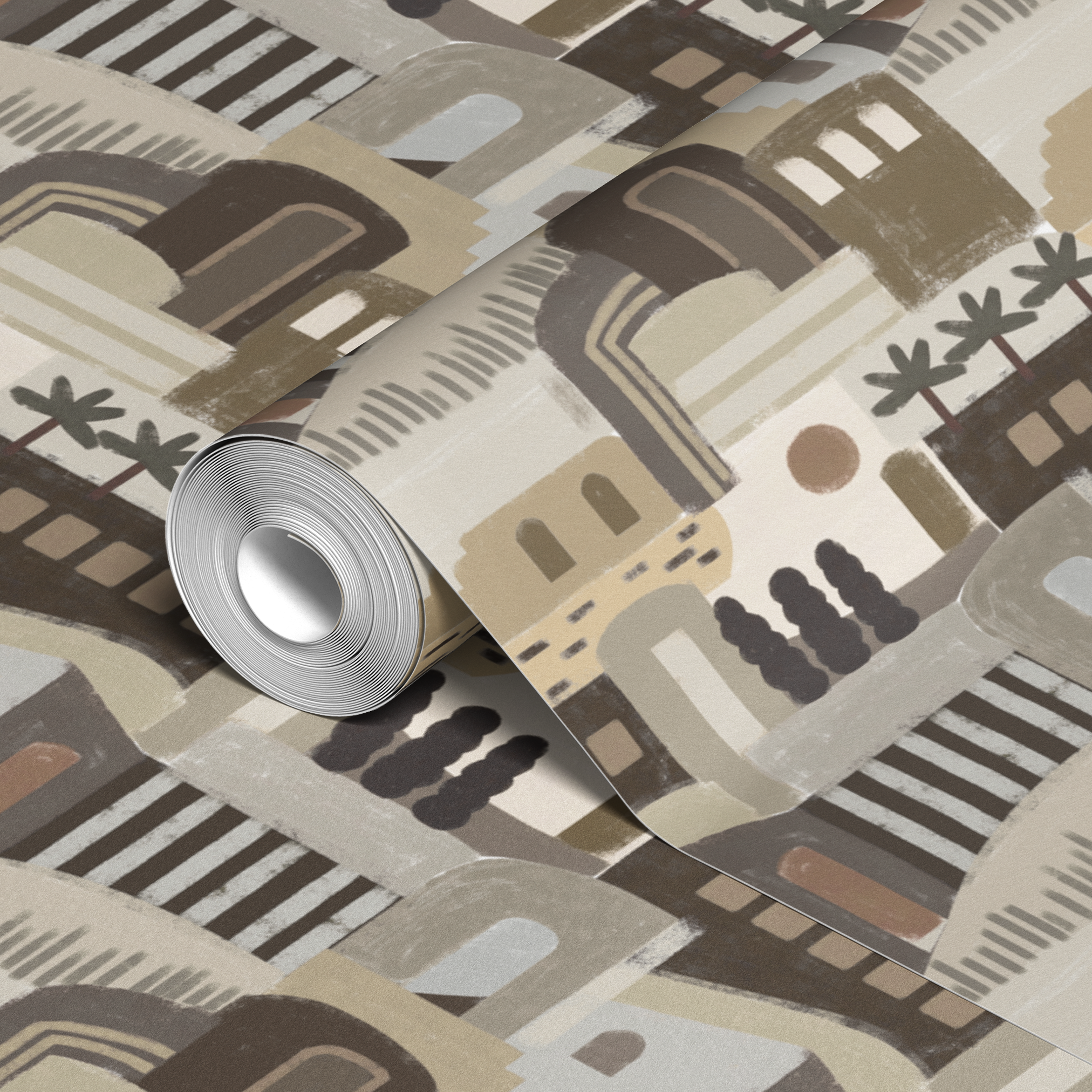 wallpaper roll closeup mockup