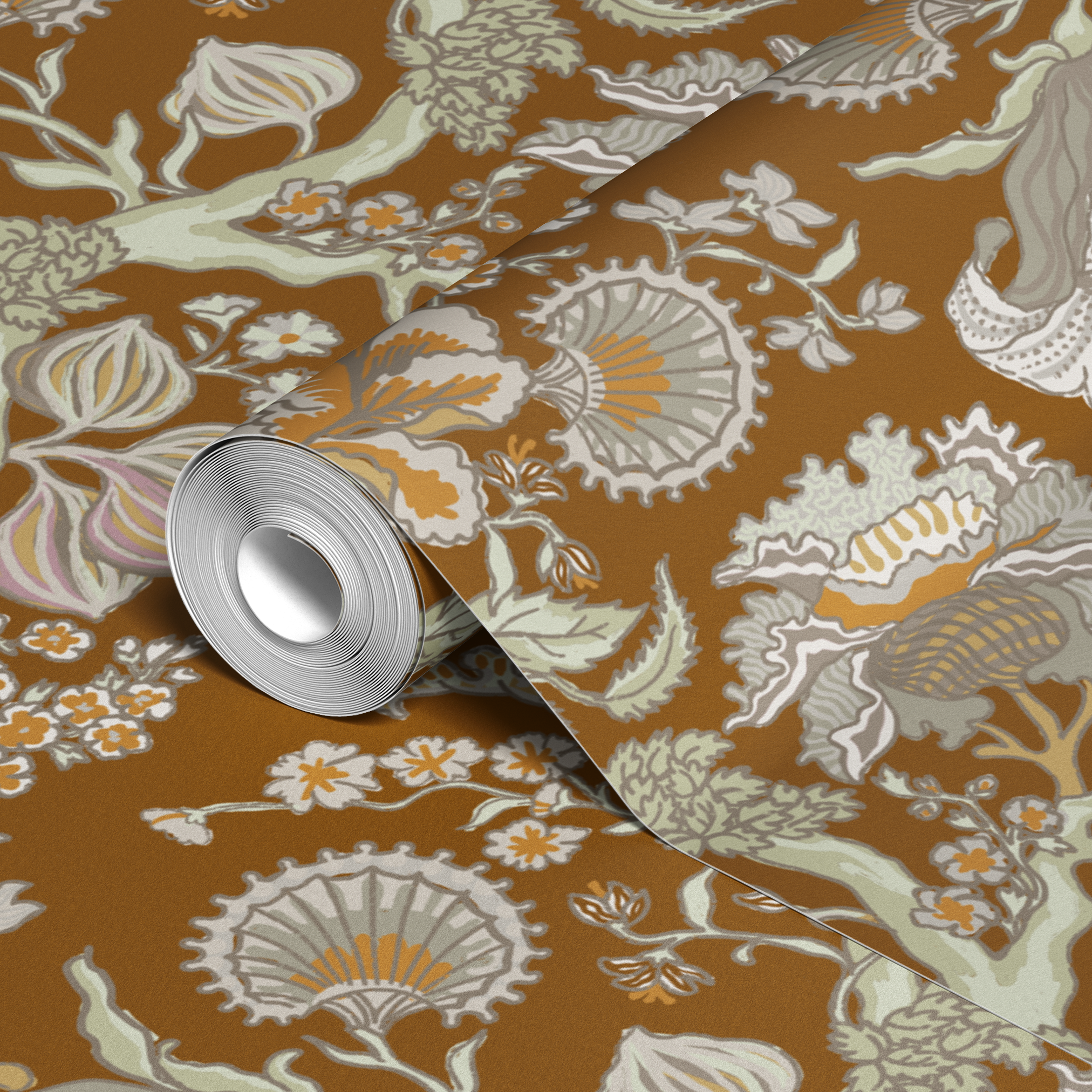 wallpaper roll closeup mockup