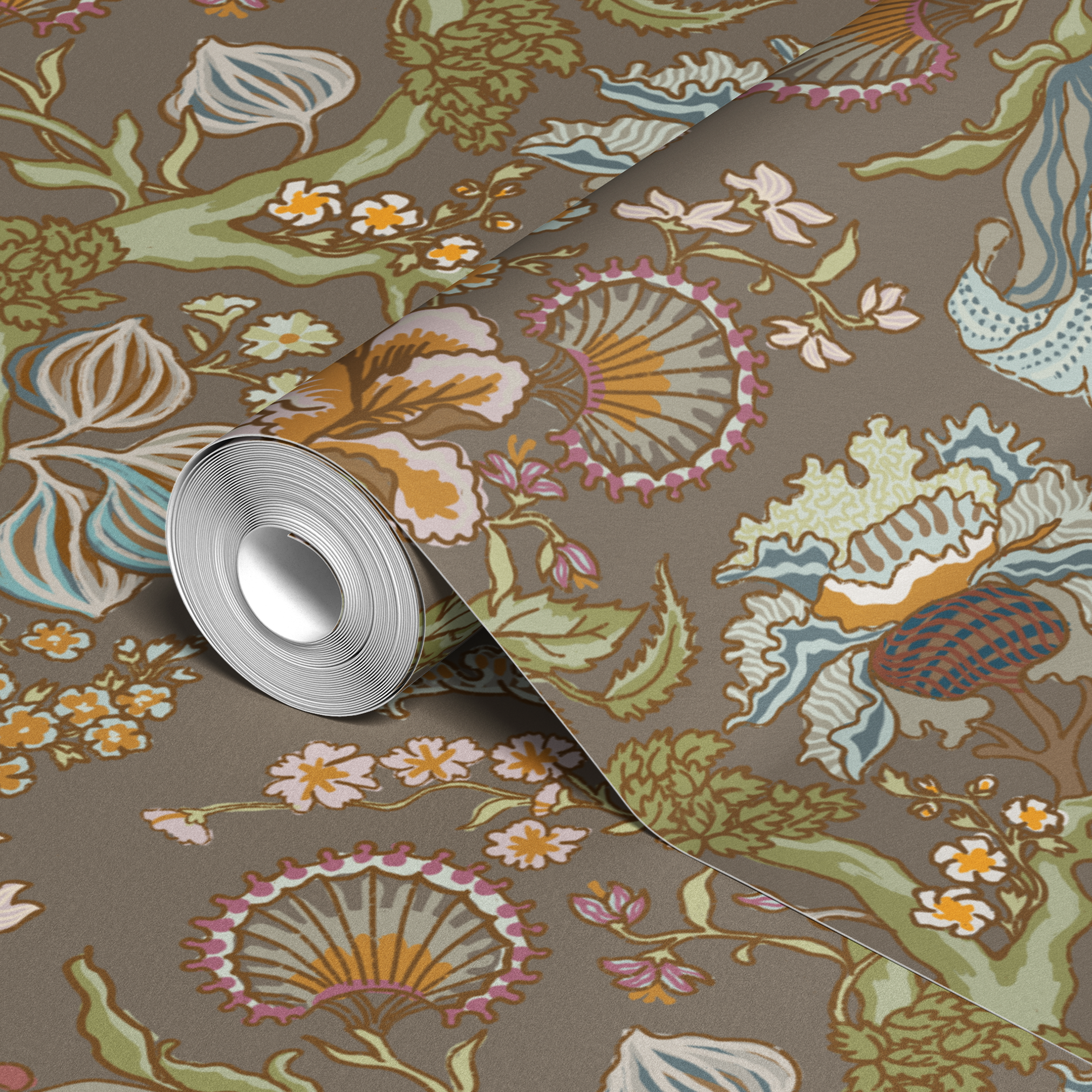 wallpaper roll closeup mockup