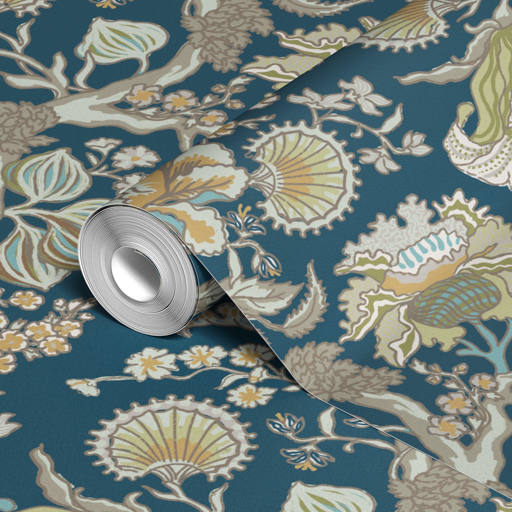 wallpaper roll closeup mockup