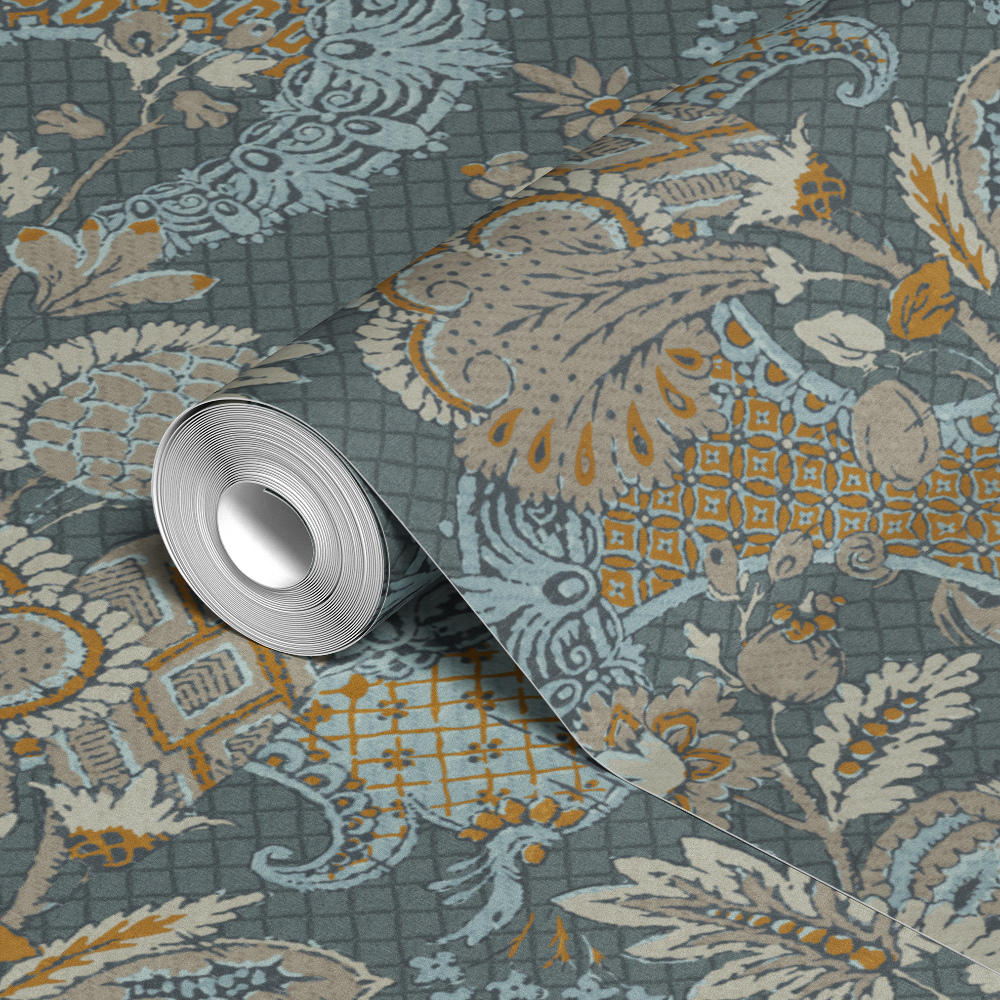 wallpaper roll closeup mockup