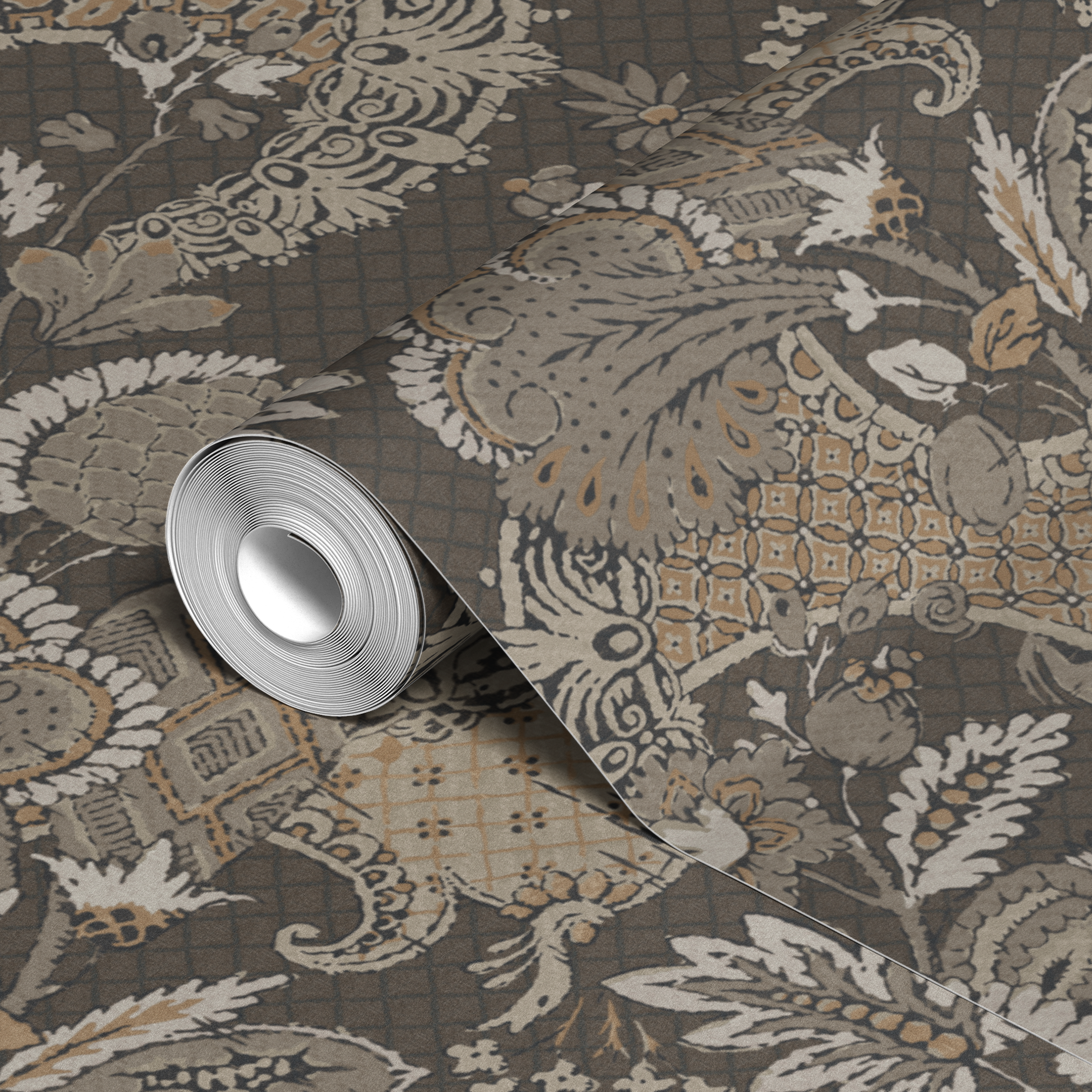 wallpaper roll closeup mockup