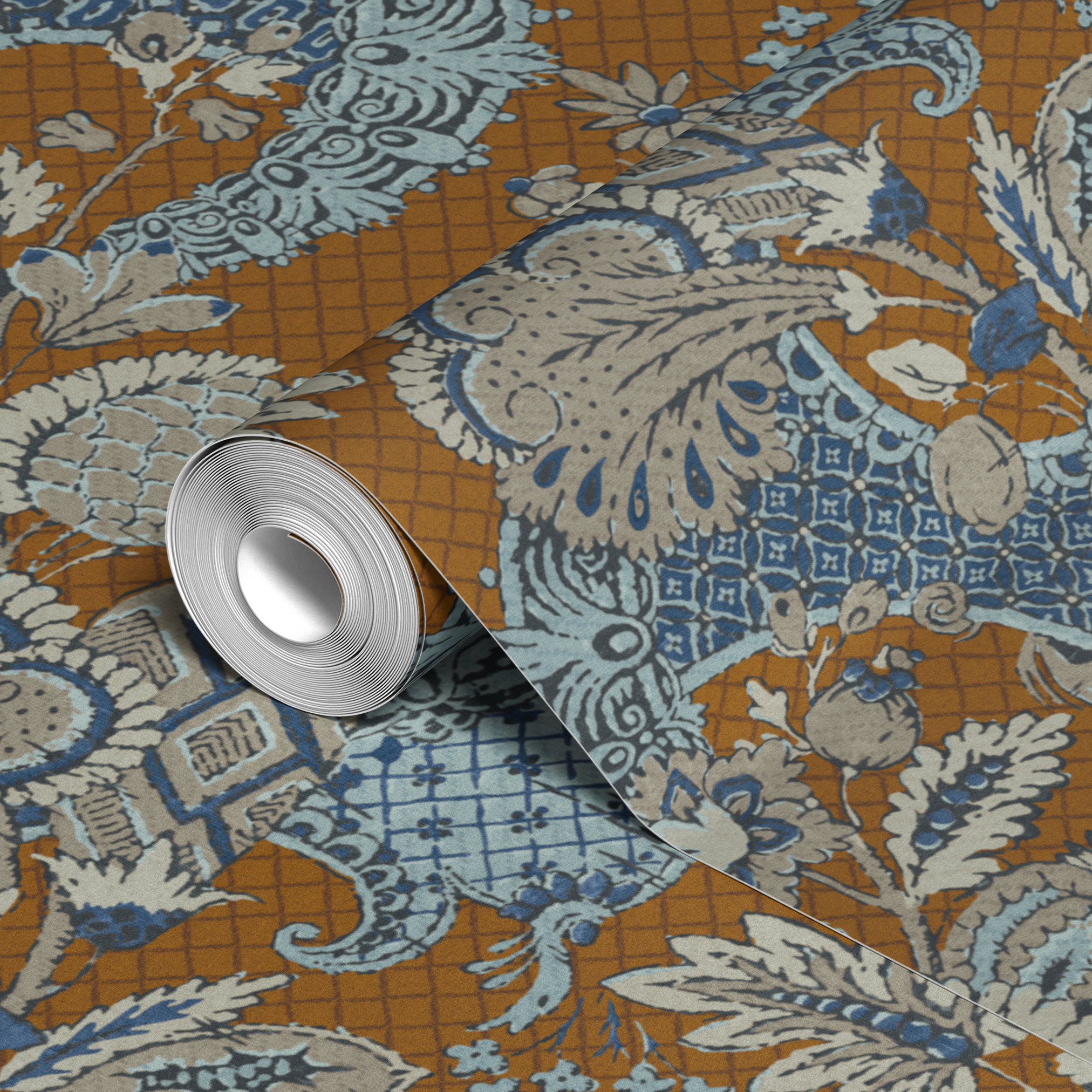 wallpaper roll closeup mockup