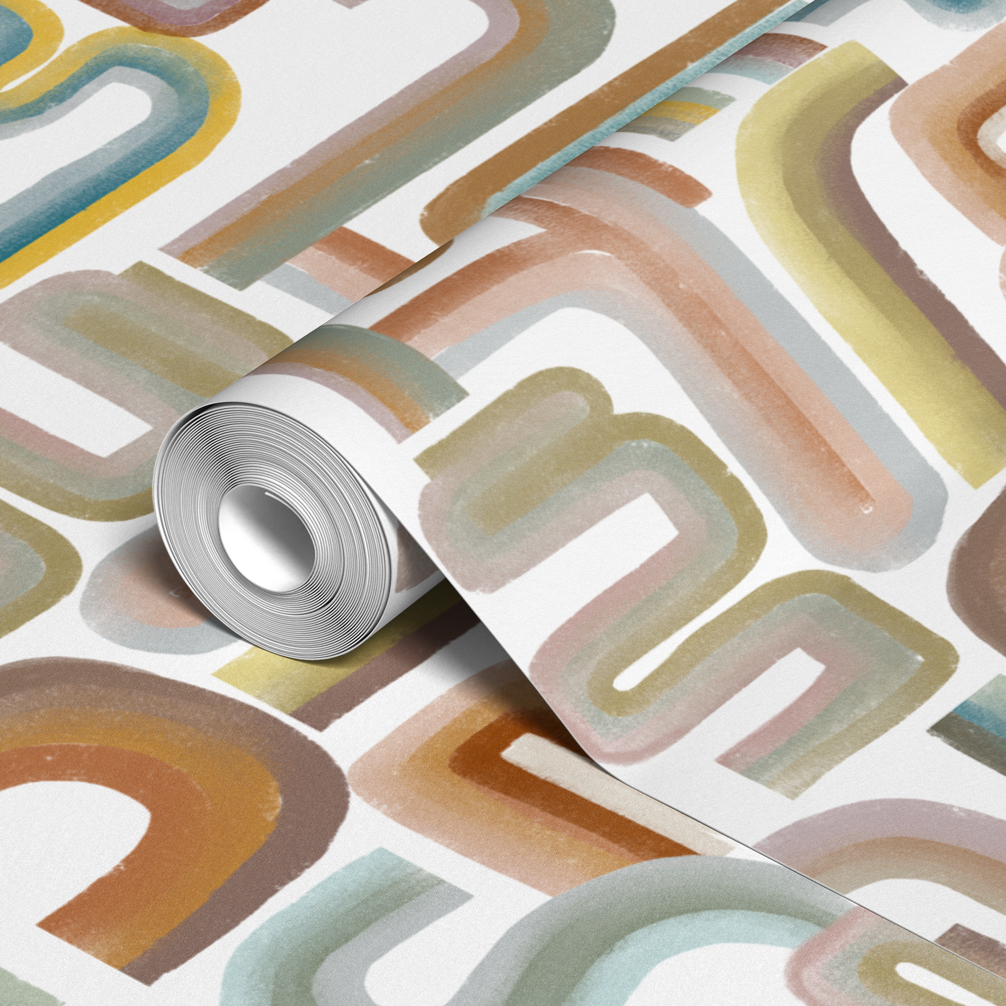 wallpaper roll closeup mockup