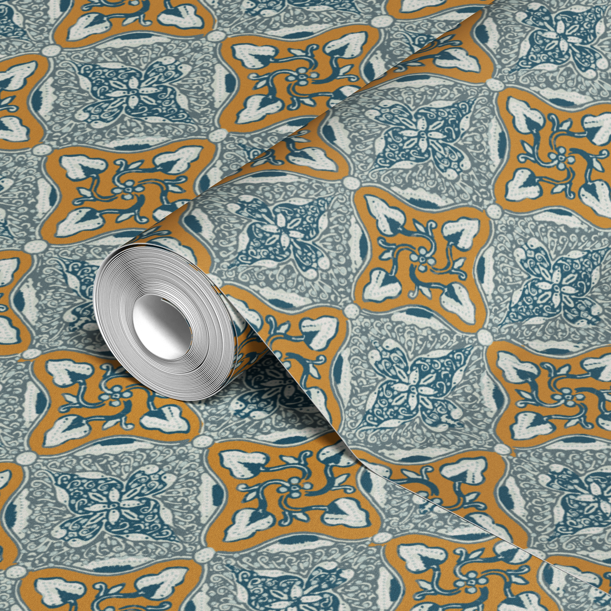 wallpaper roll closeup mockup