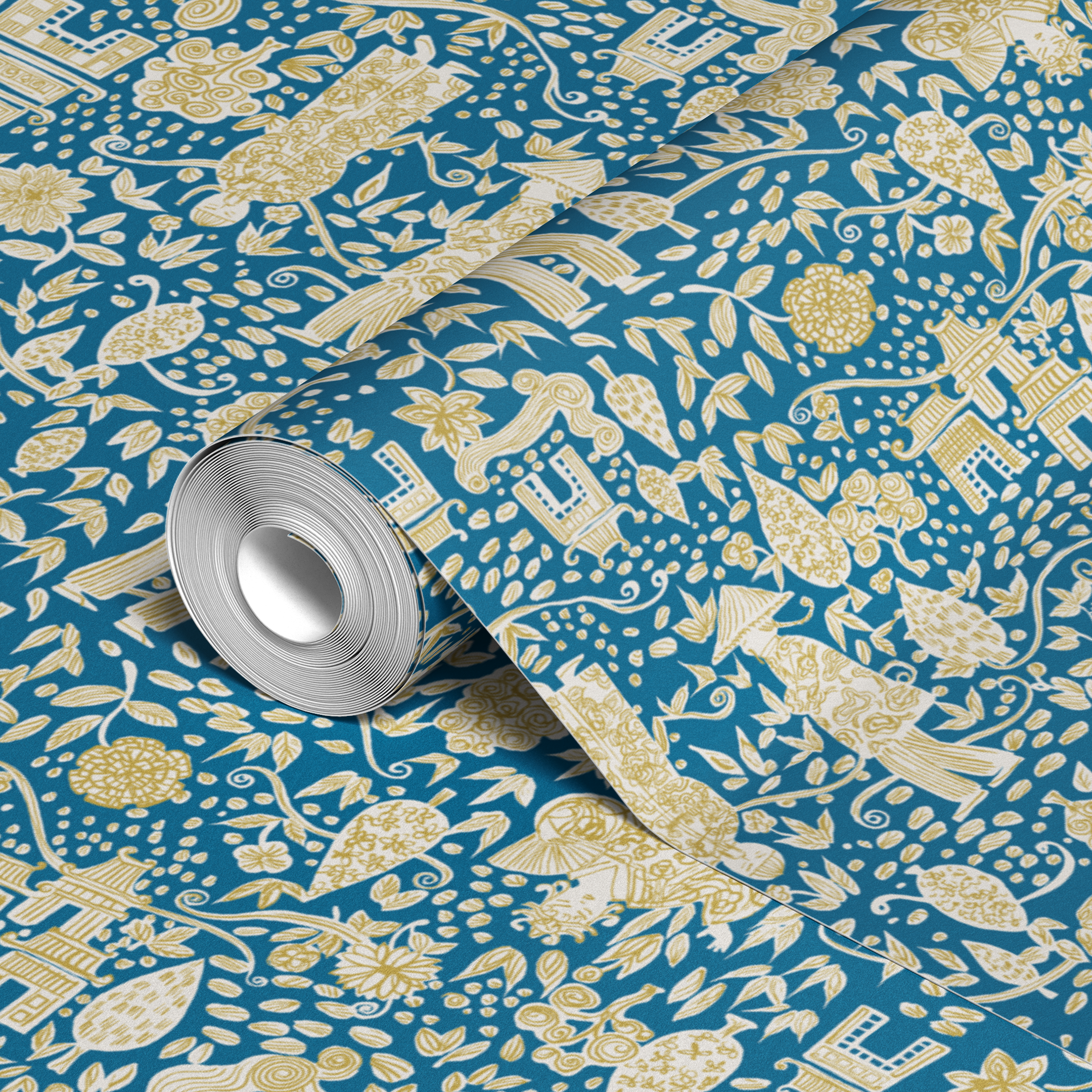 wallpaper roll closeup mockup