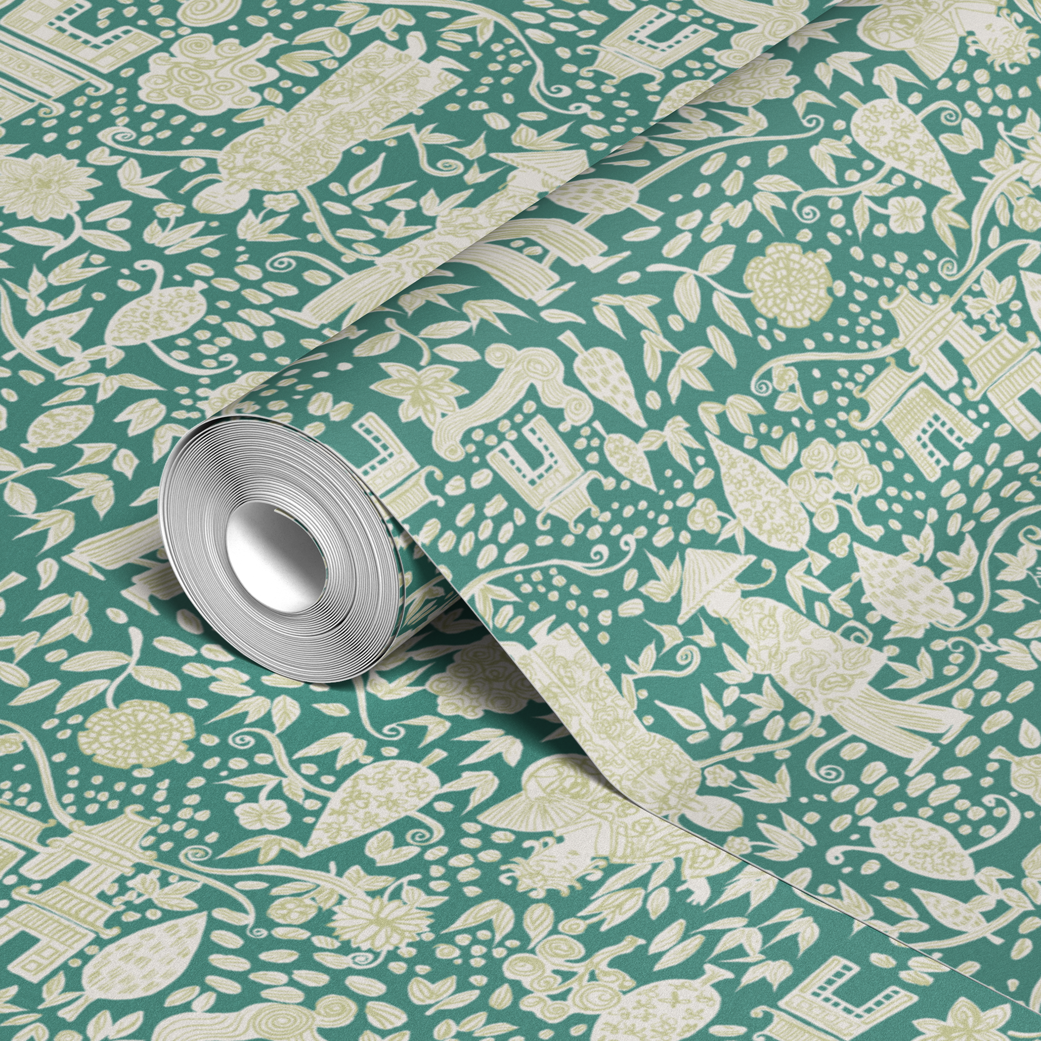 wallpaper roll closeup mockup