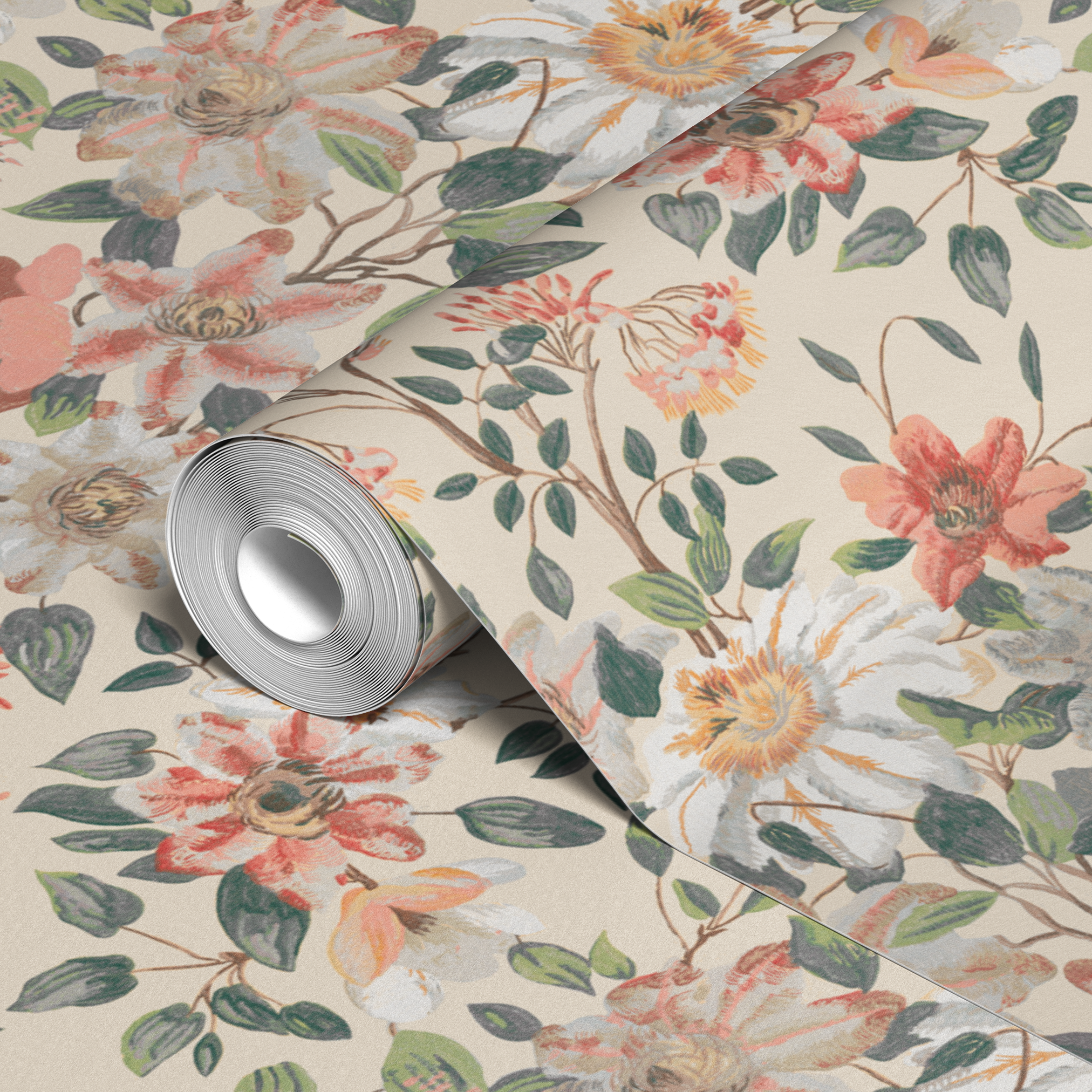 wallpaper roll closeup mockup