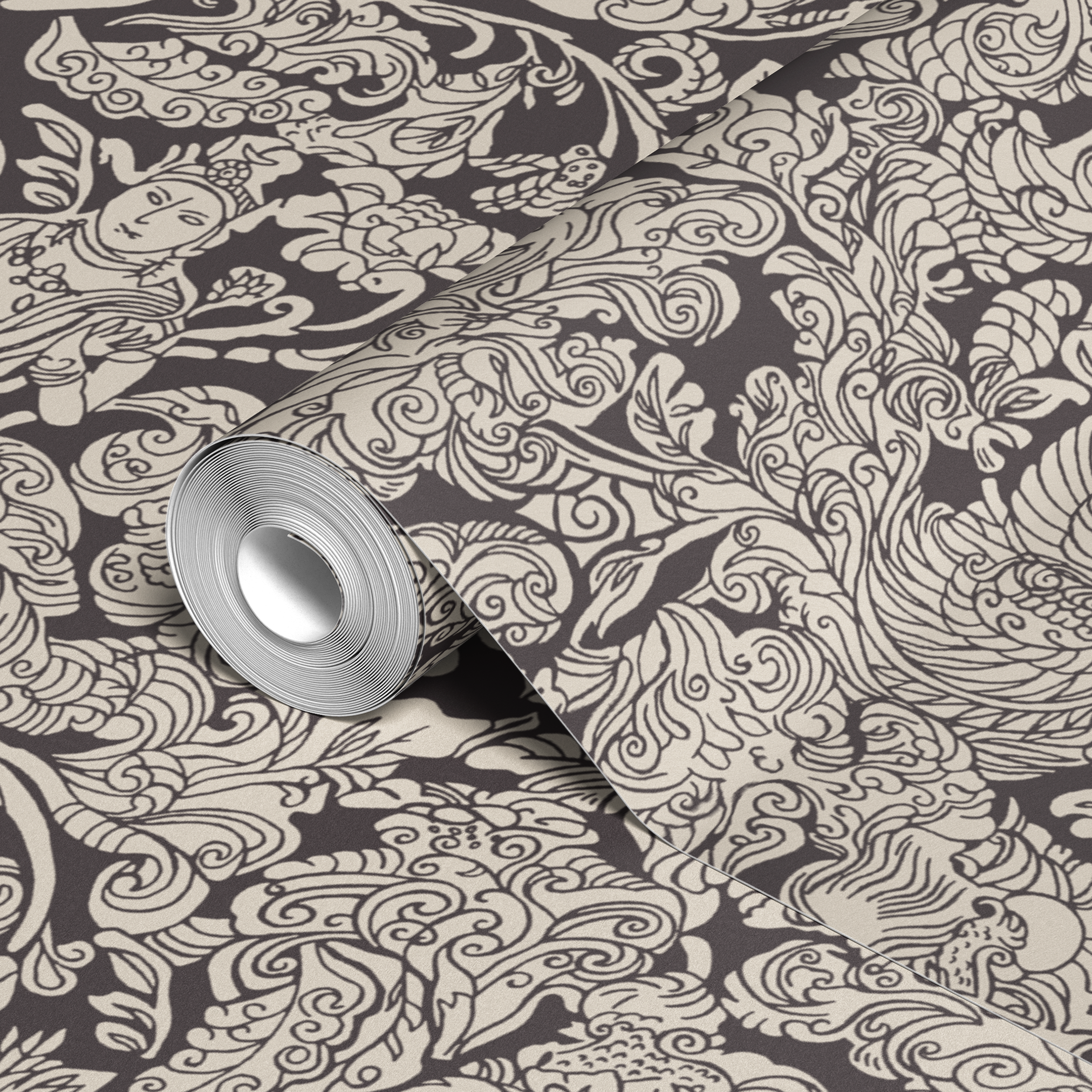 wallpaper roll closeup mockup