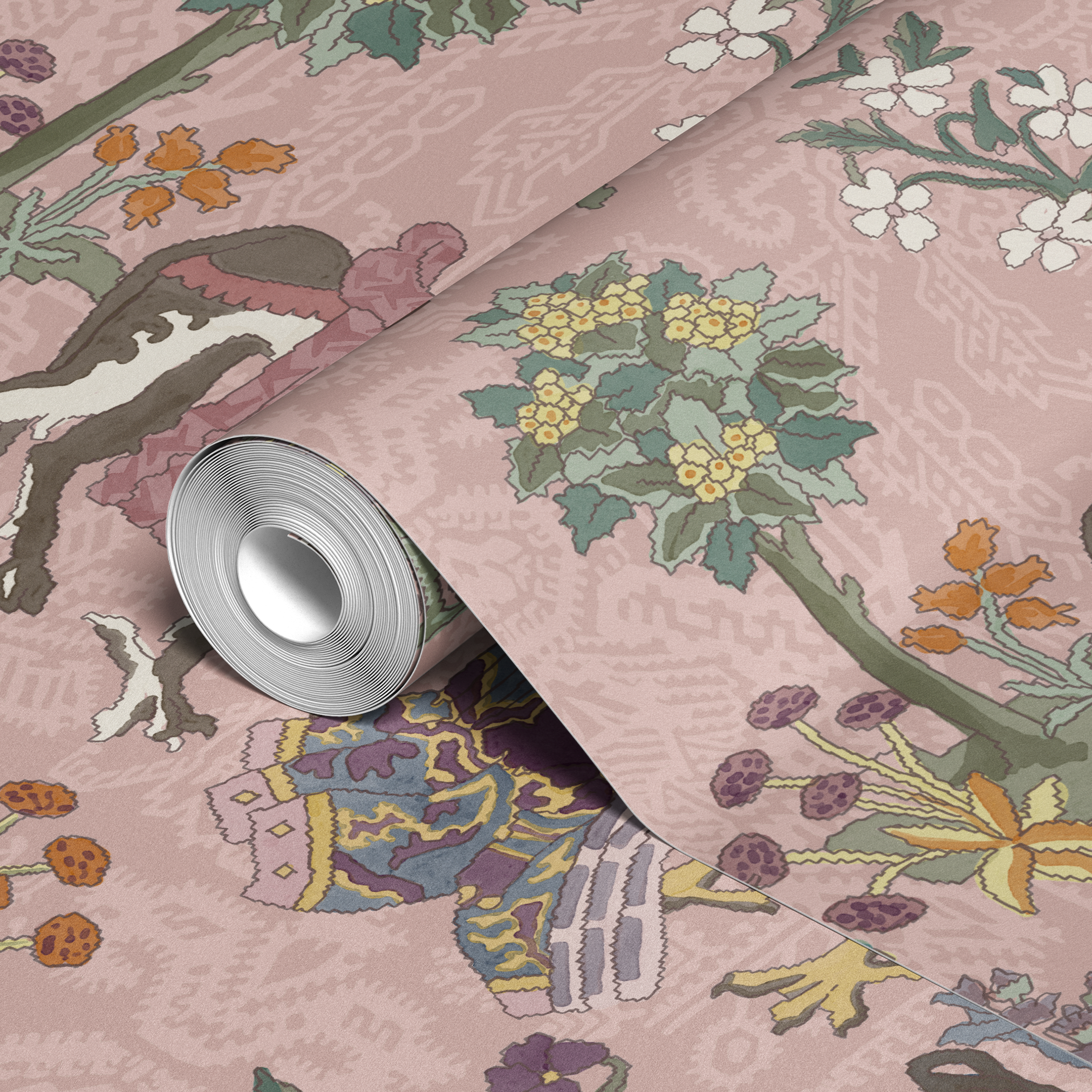 wallpaper roll closeup mockup