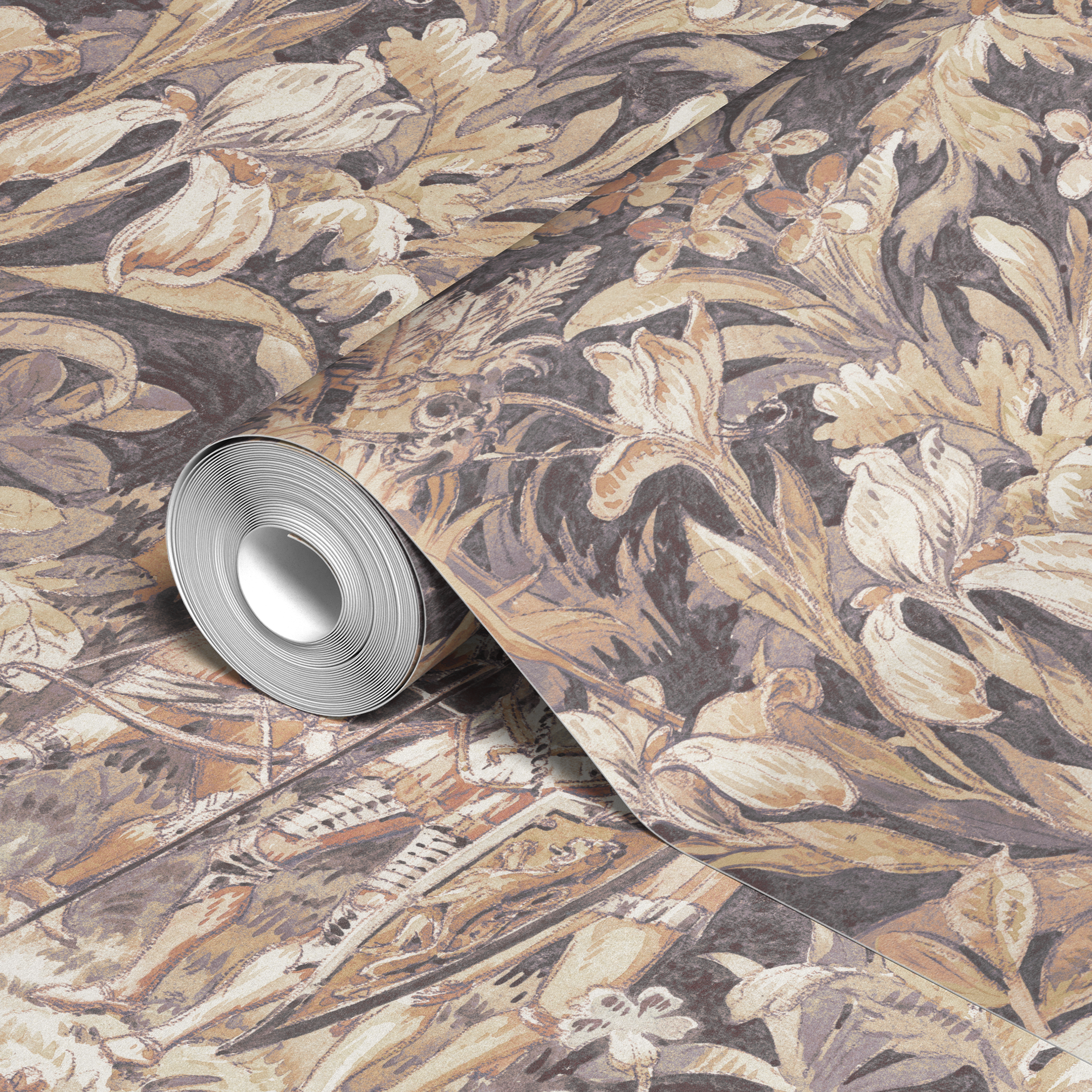 wallpaper roll closeup mockup