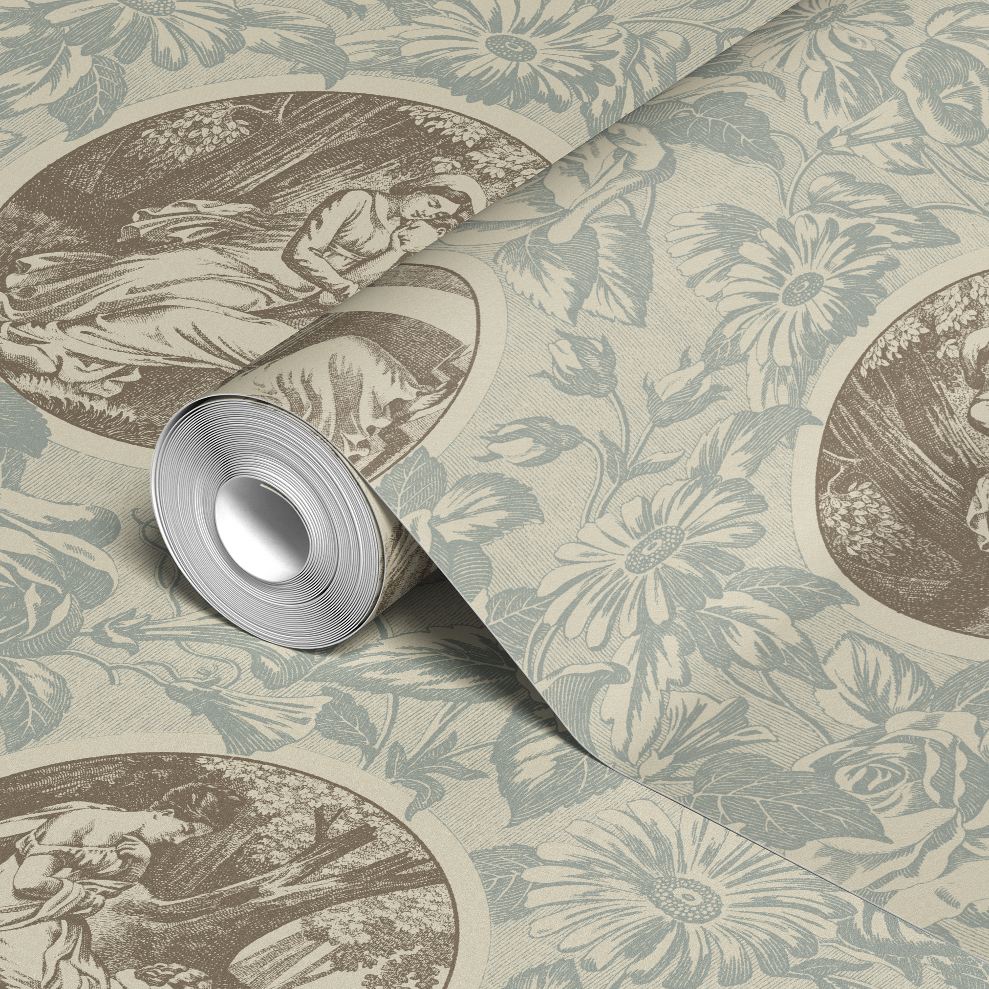 wallpaper roll closeup mockup