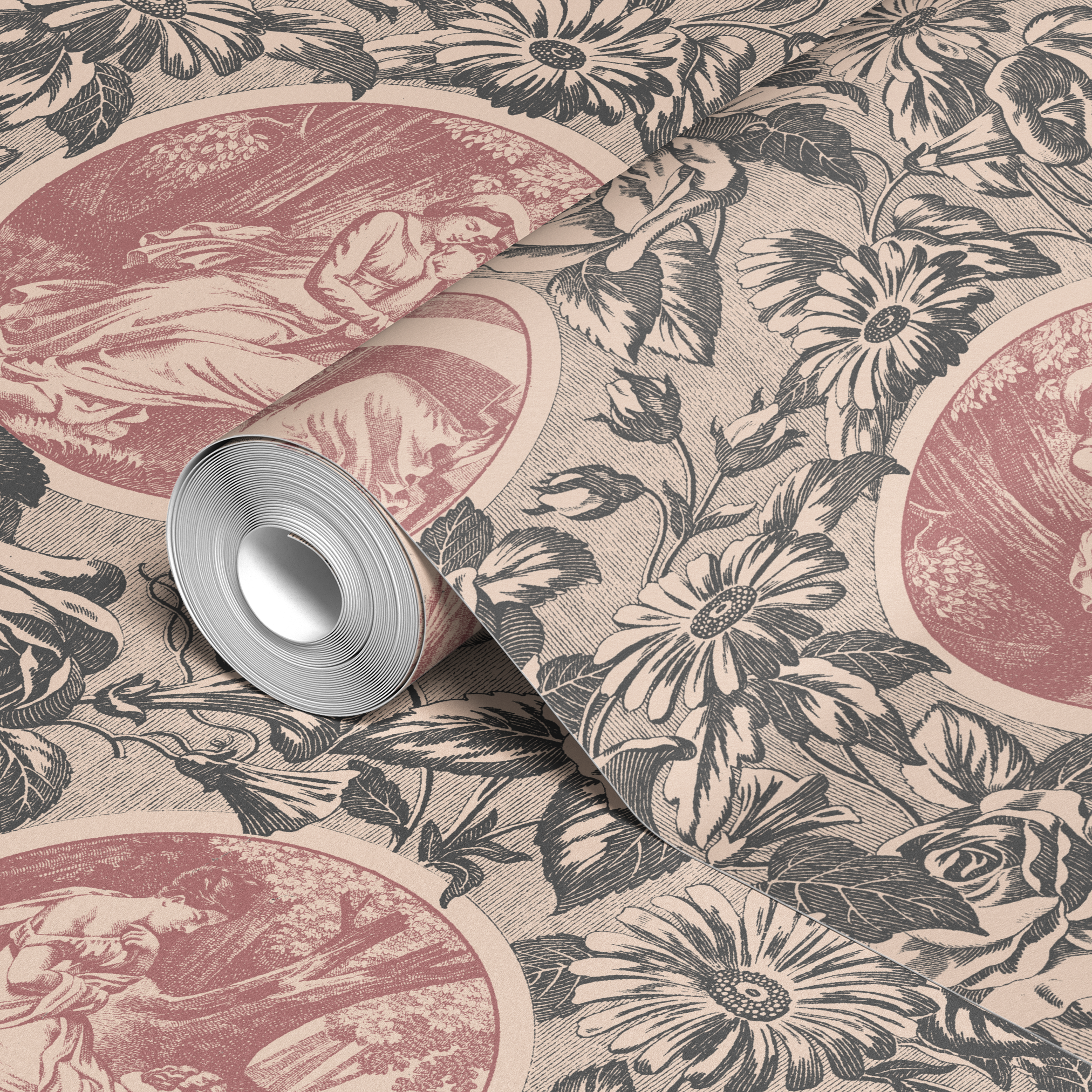 wallpaper roll closeup mockup