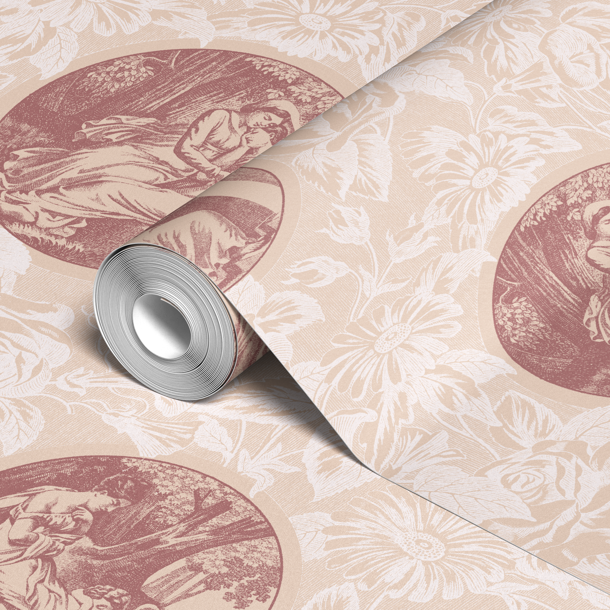 wallpaper roll closeup mockup