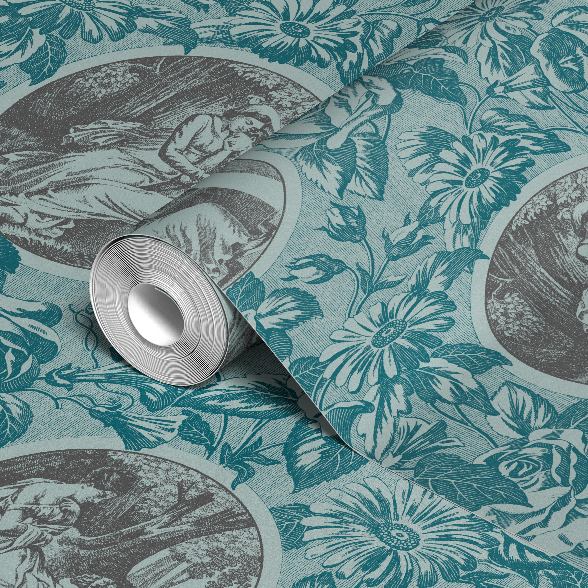 wallpaper roll closeup mockup