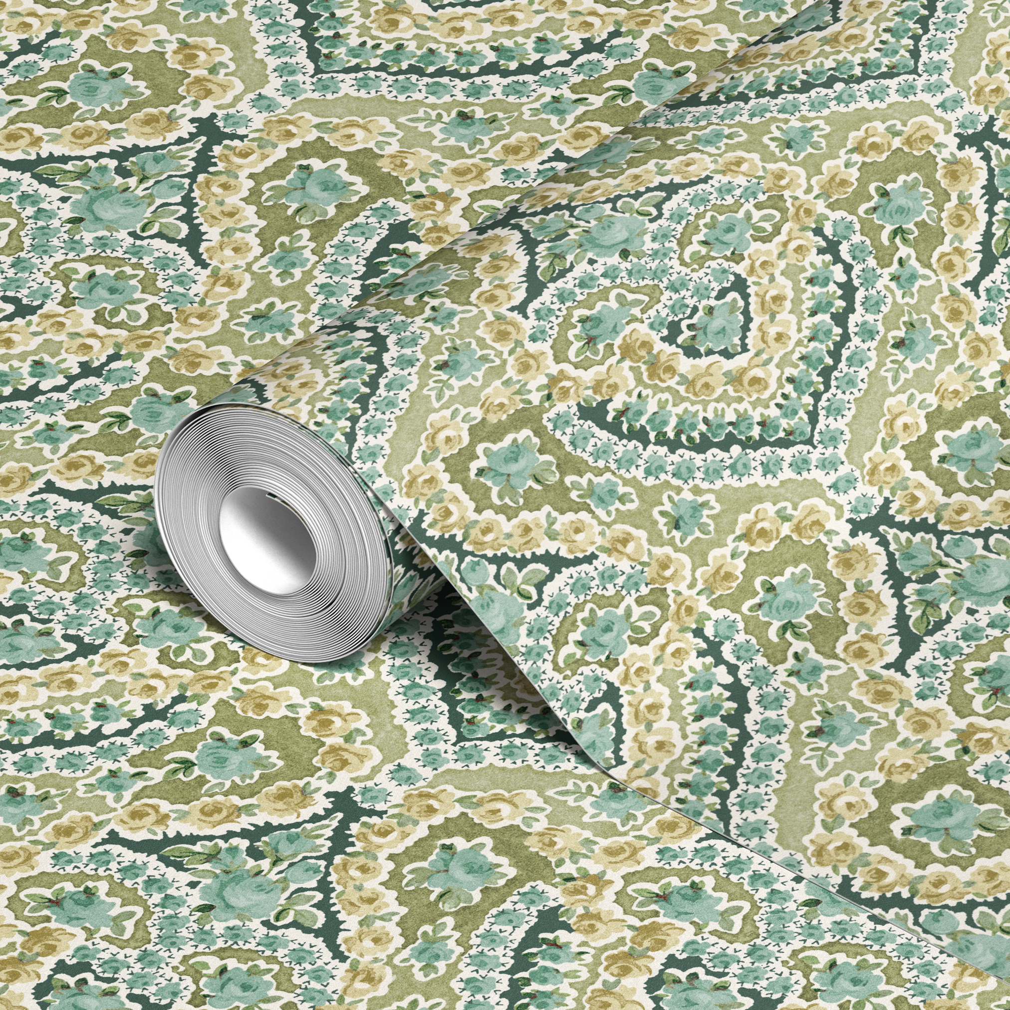 wallpaper roll closeup mockup