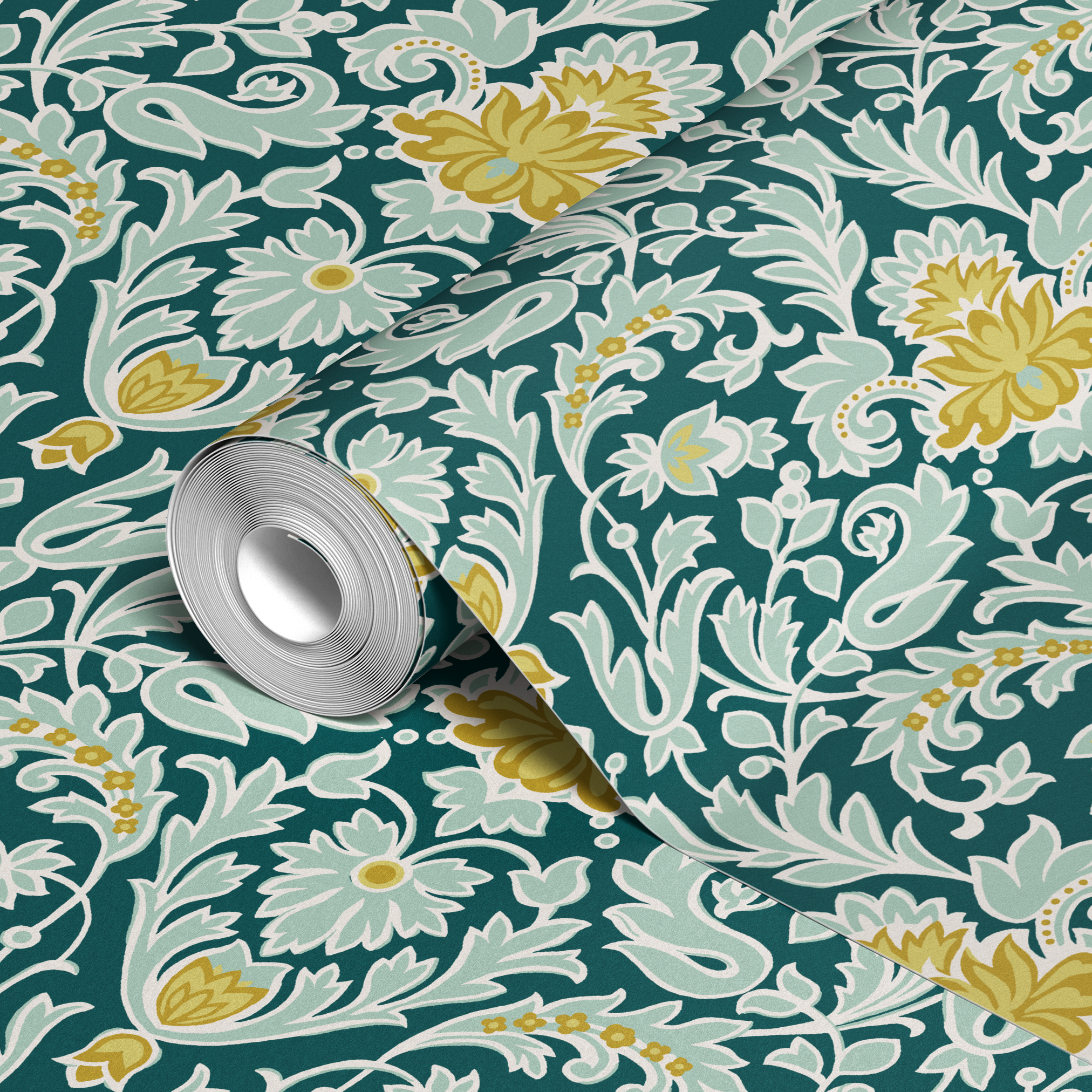 wallpaper roll closeup mockup