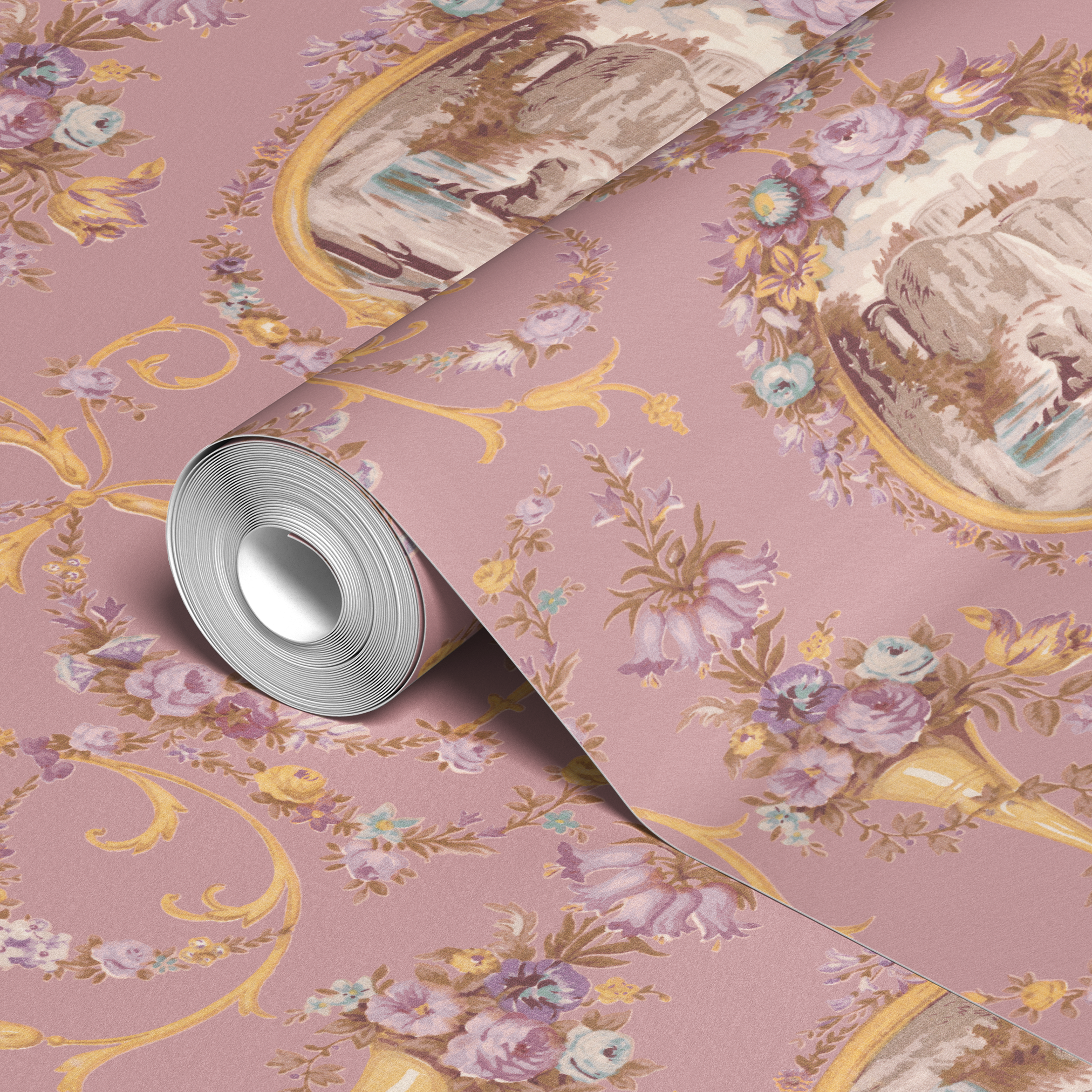 wallpaper roll closeup mockup