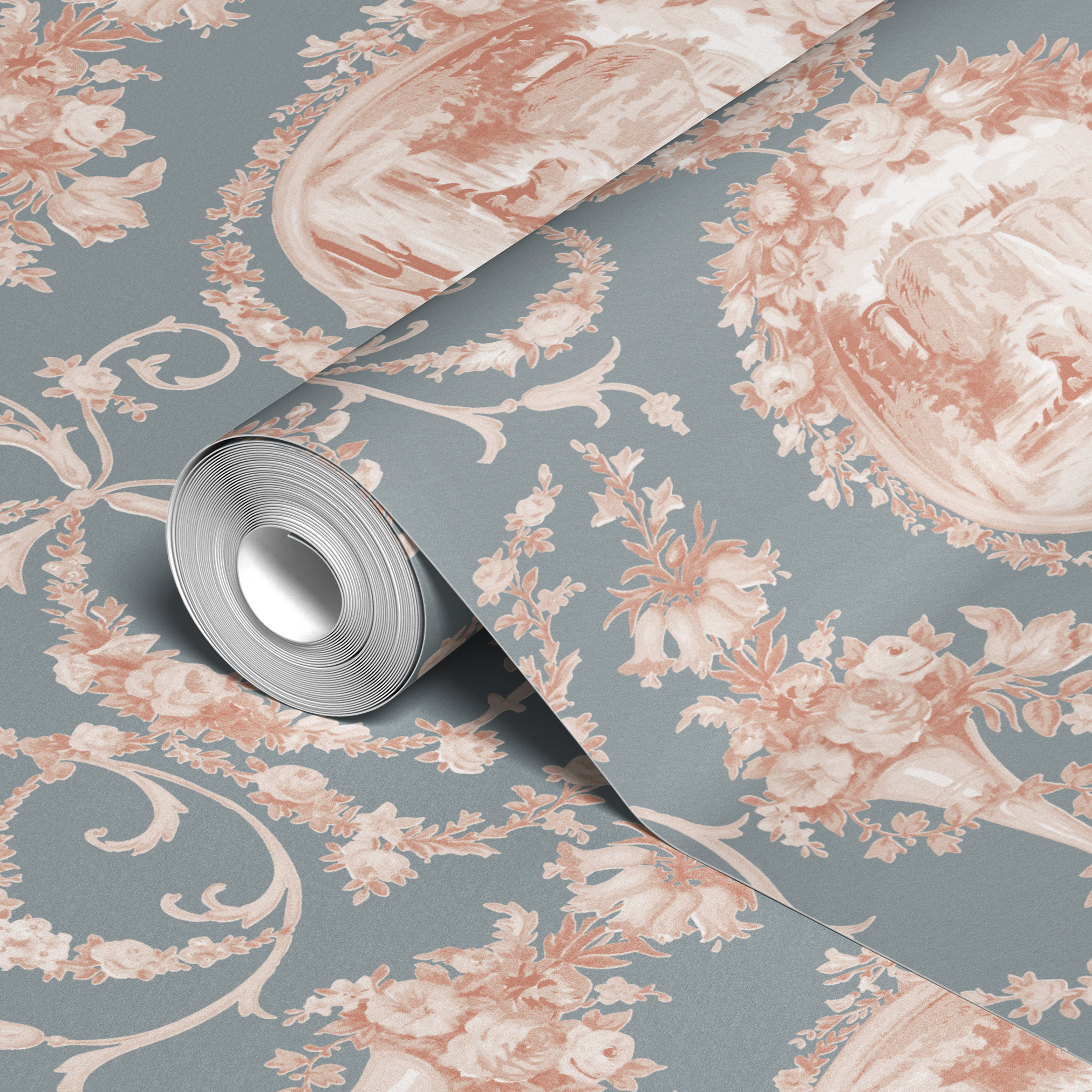 wallpaper roll closeup mockup