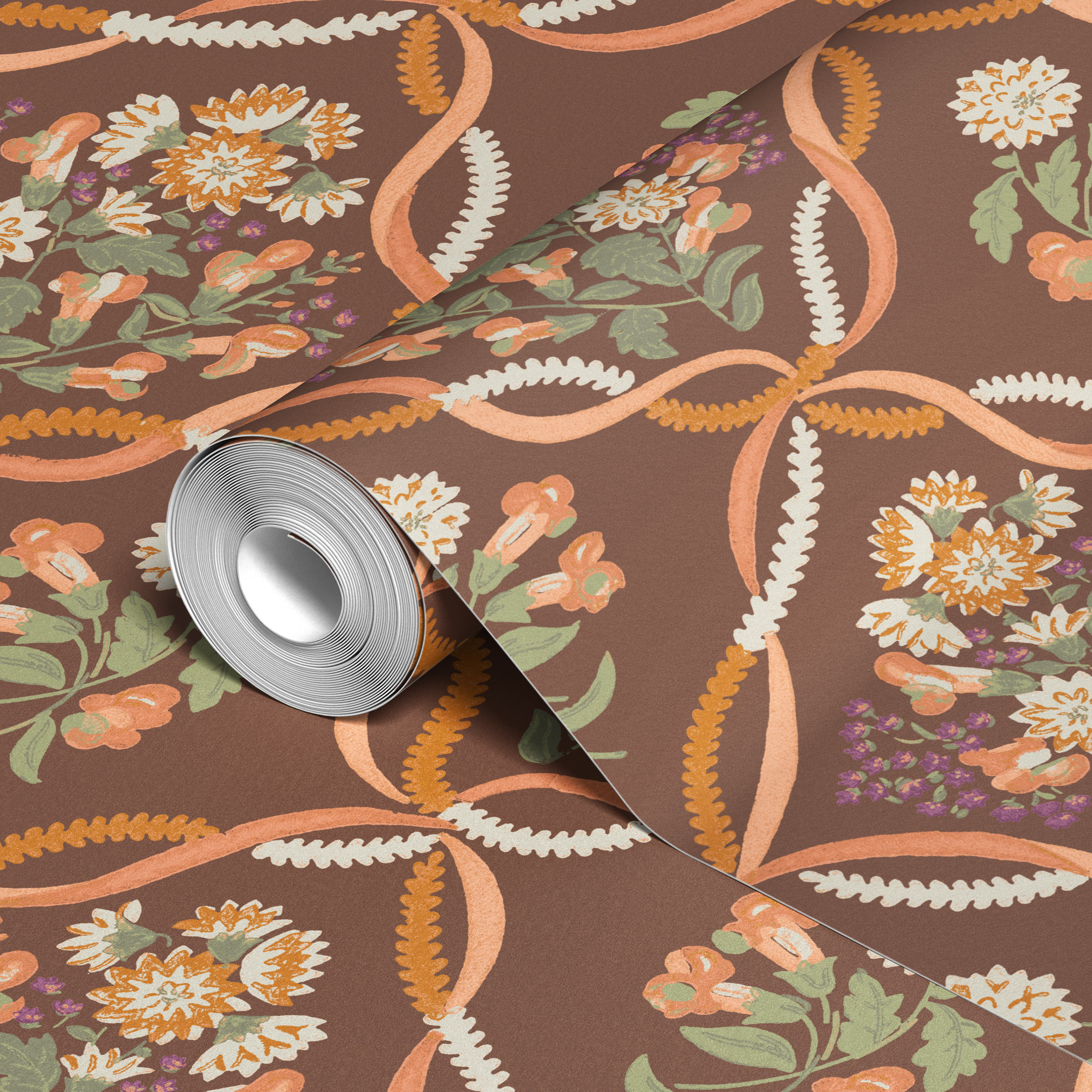 wallpaper roll closeup mockup