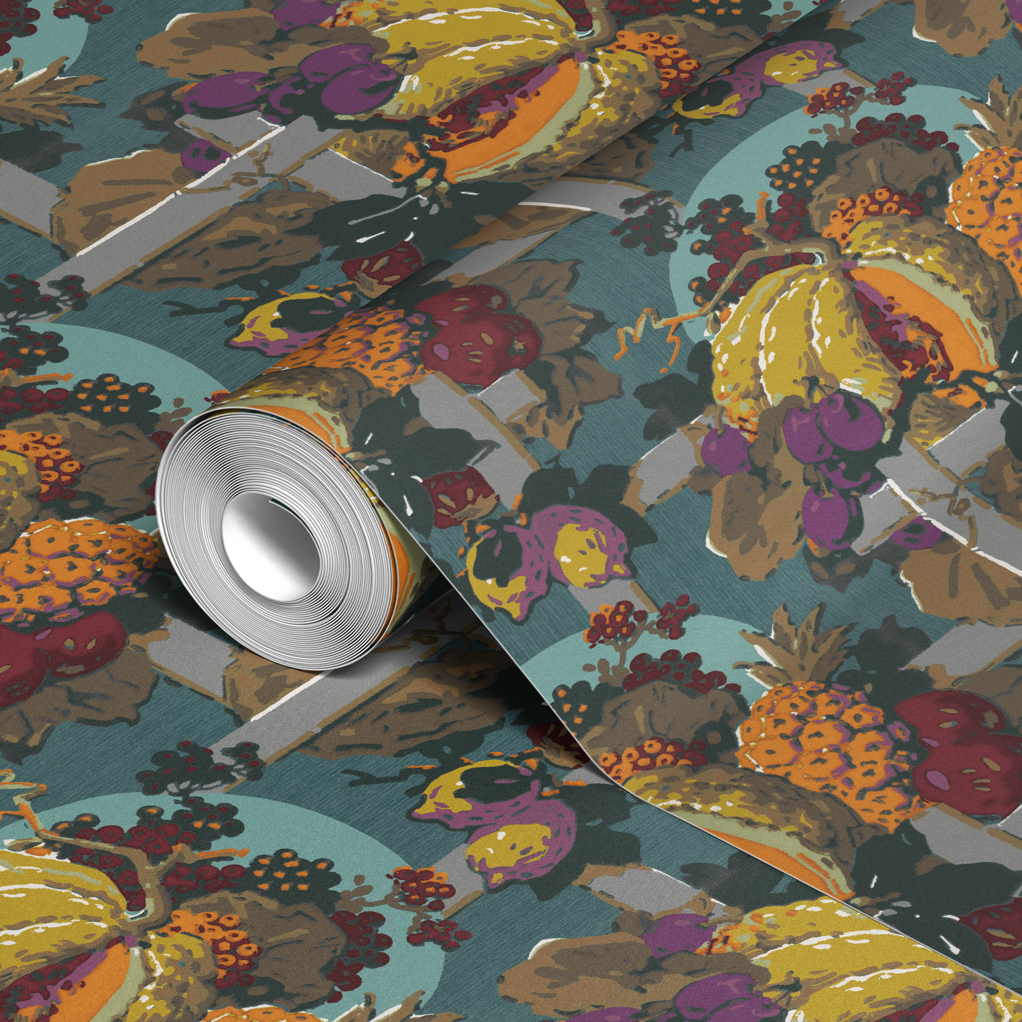 wallpaper roll closeup mockup