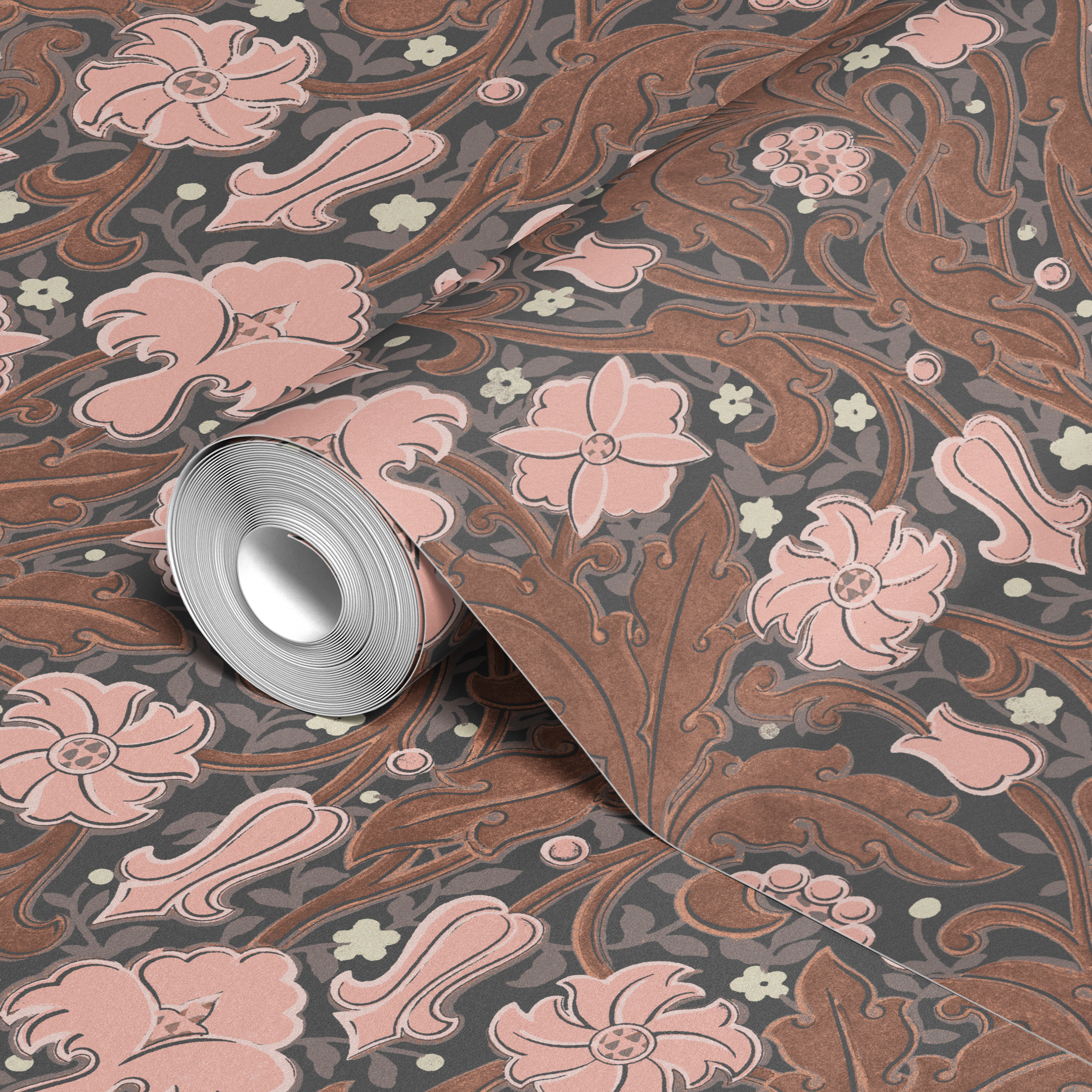 wallpaper roll closeup mockup