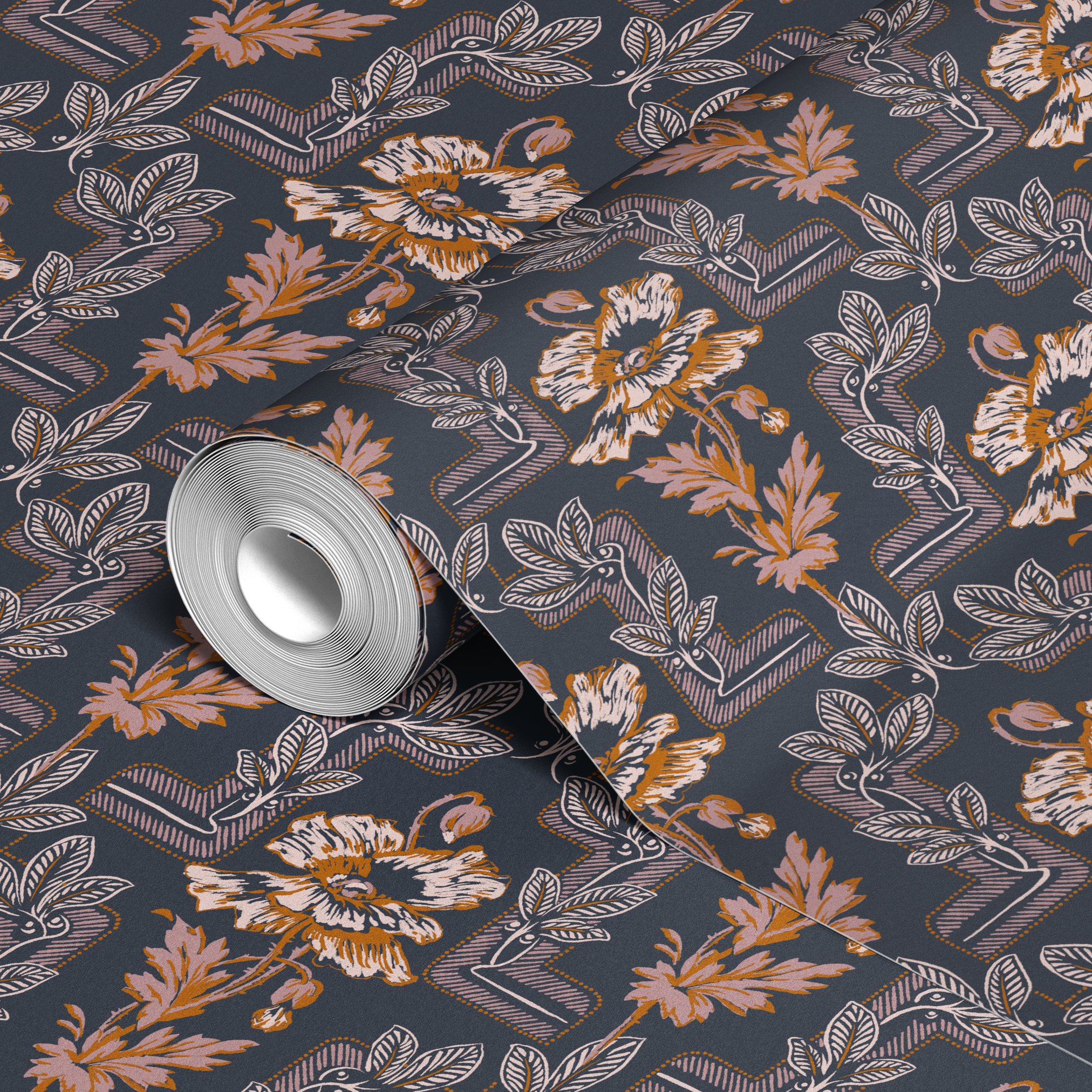 wallpaper roll closeup mockup