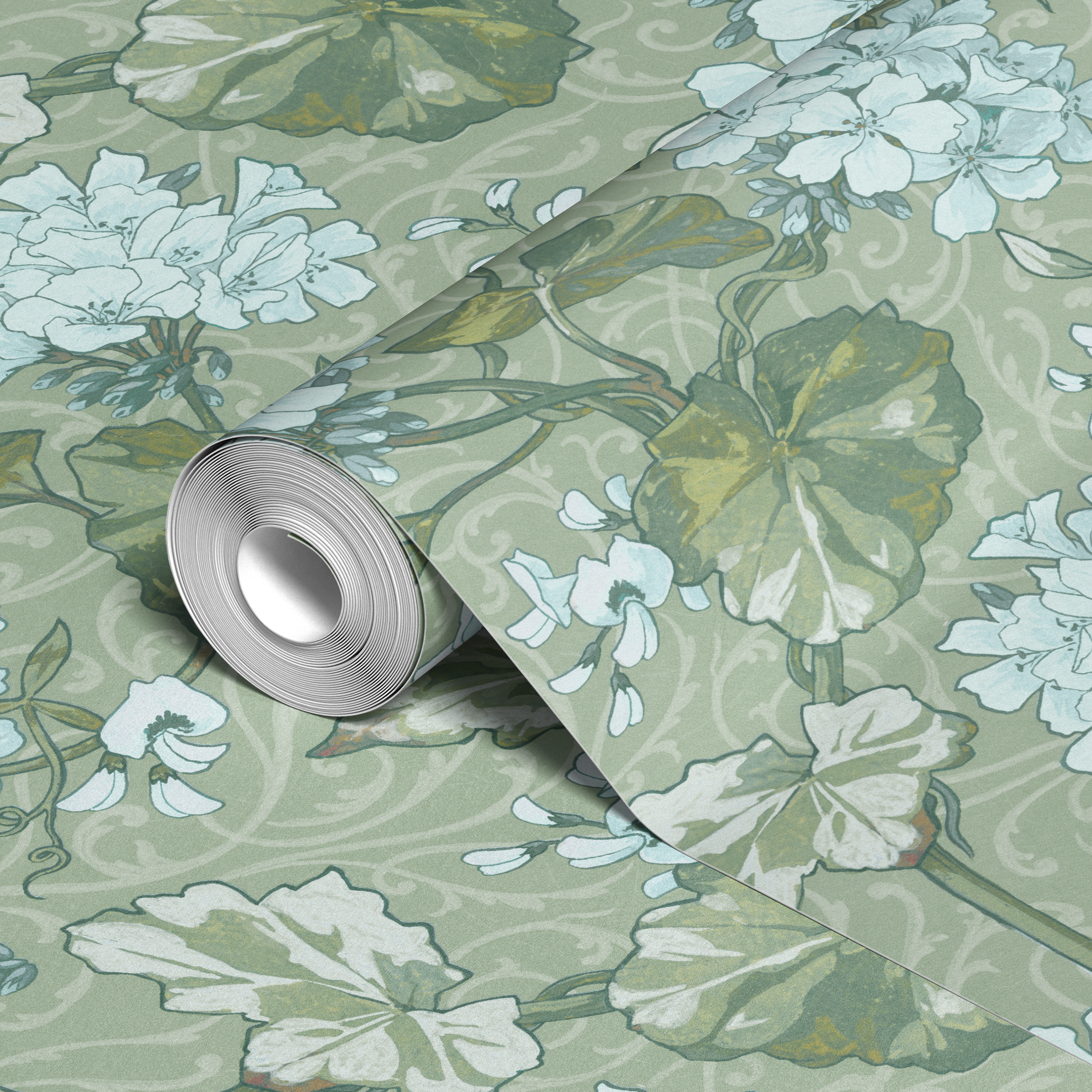 wallpaper roll closeup mockup