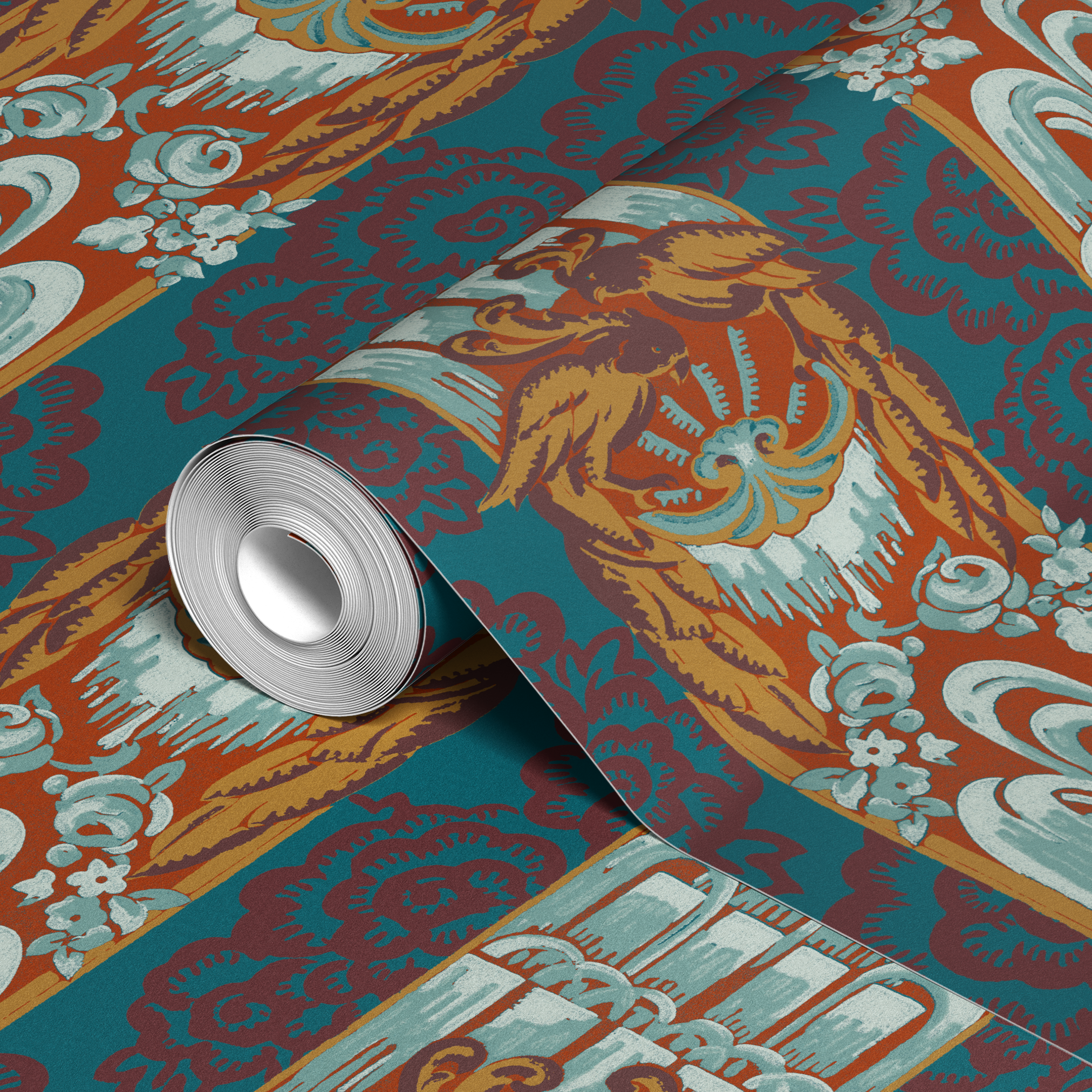 wallpaper roll closeup mockup