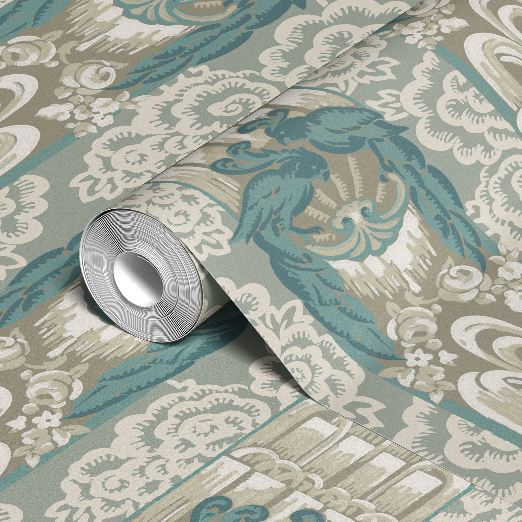 wallpaper roll closeup mockup