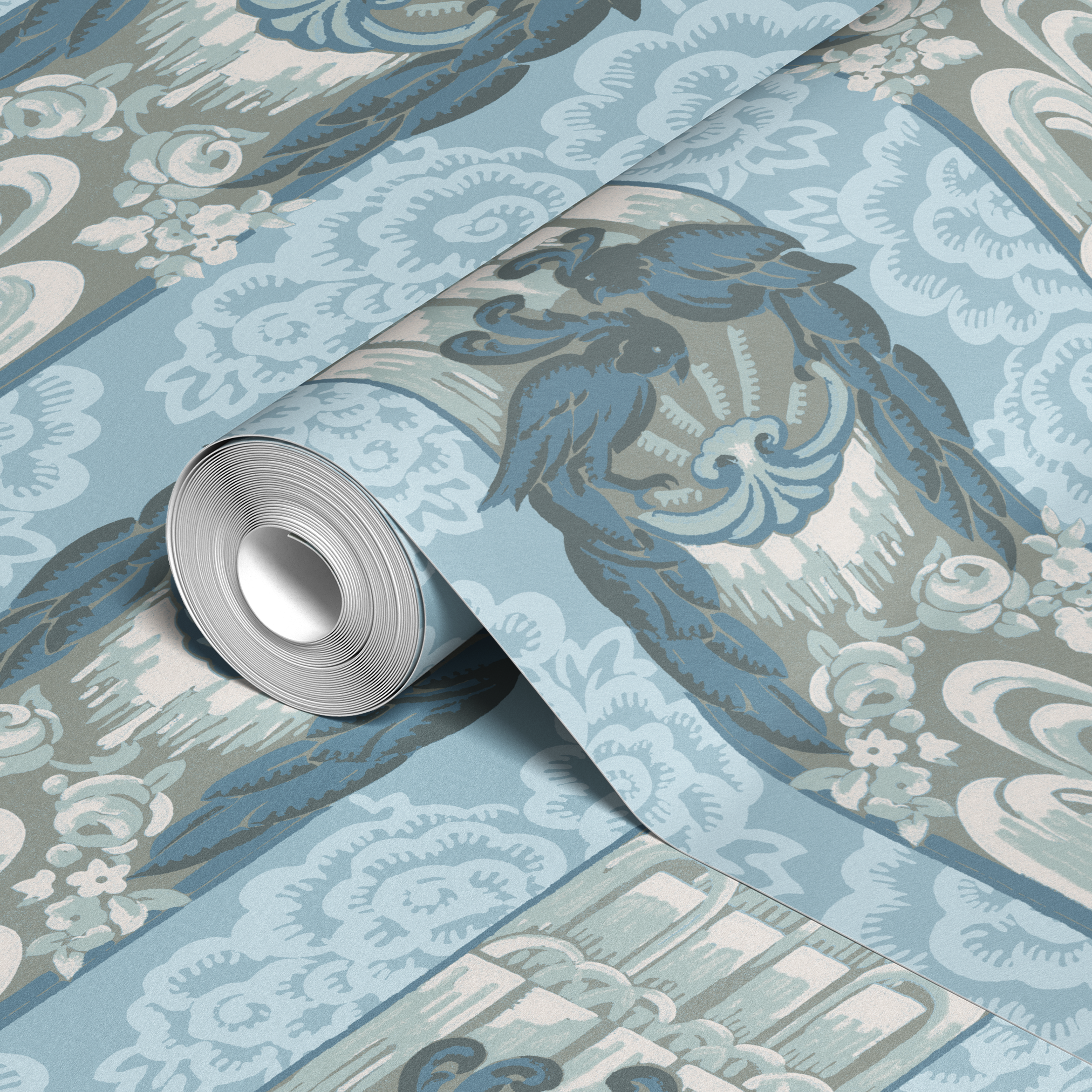 wallpaper roll closeup mockup