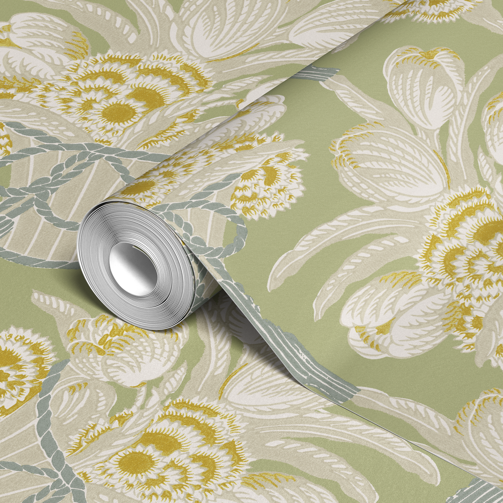 wallpaper roll closeup mockup