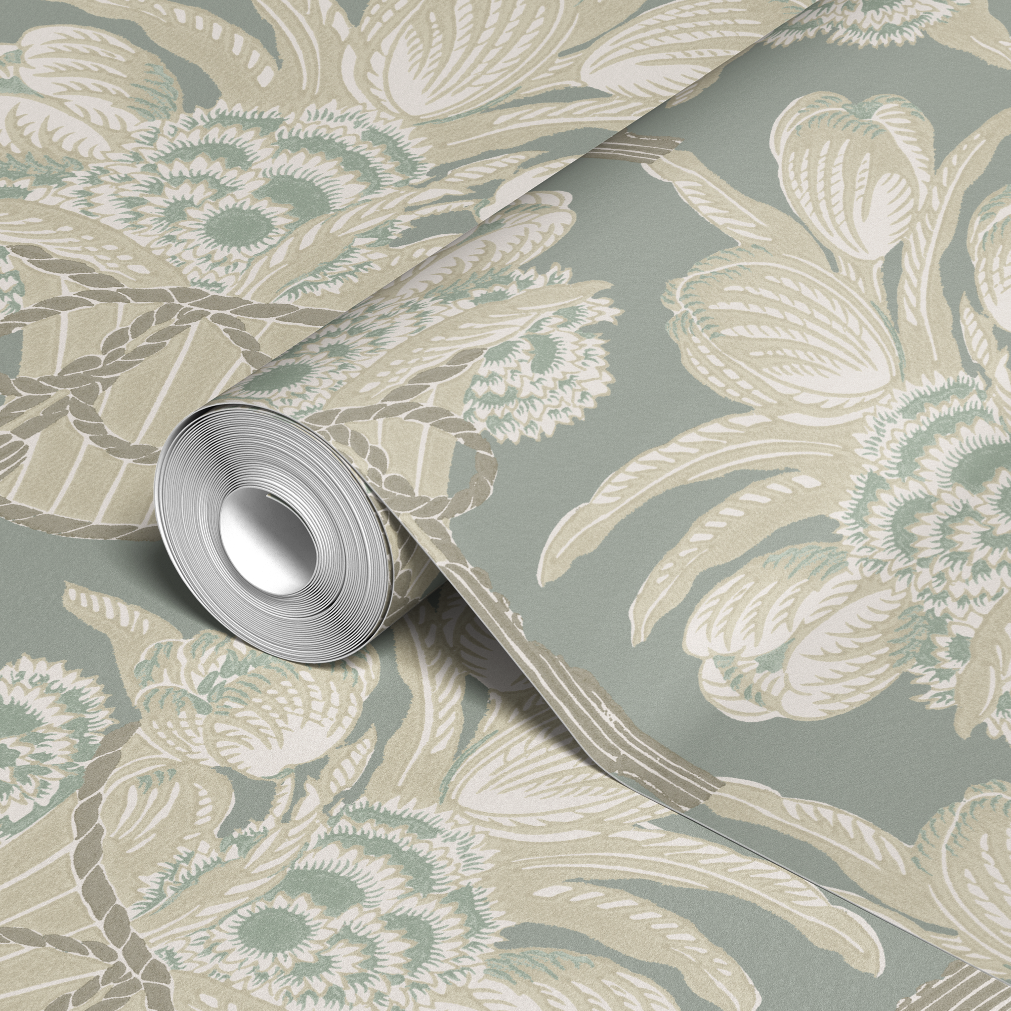 wallpaper roll closeup mockup