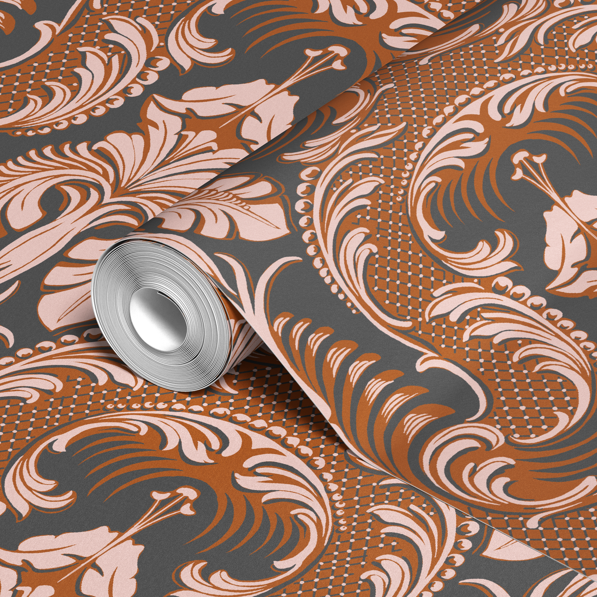 wallpaper roll closeup mockup