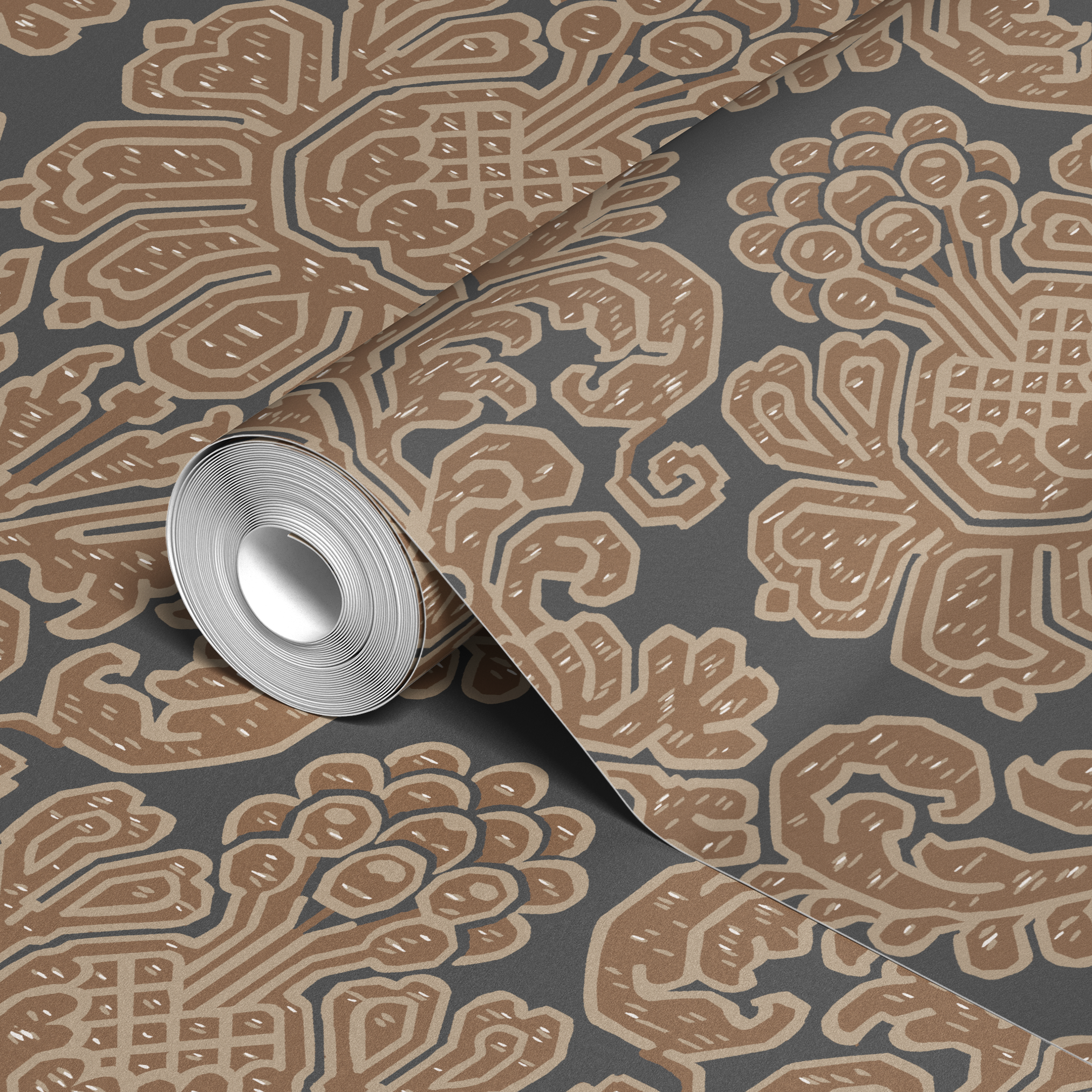 wallpaper roll closeup mockup