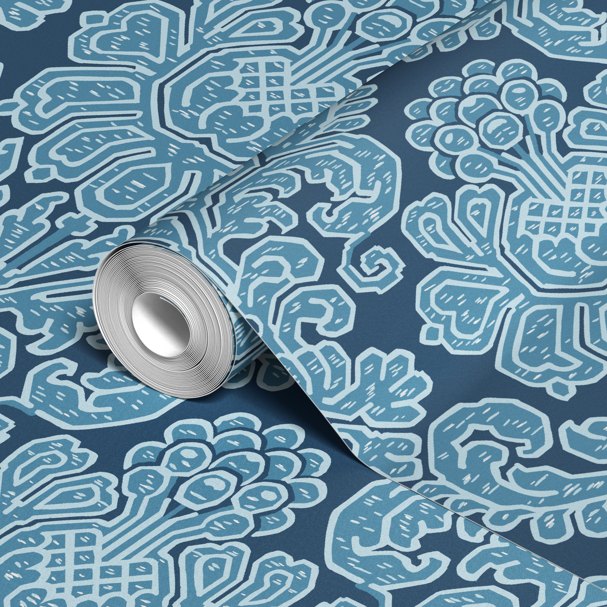 wallpaper roll closeup mockup