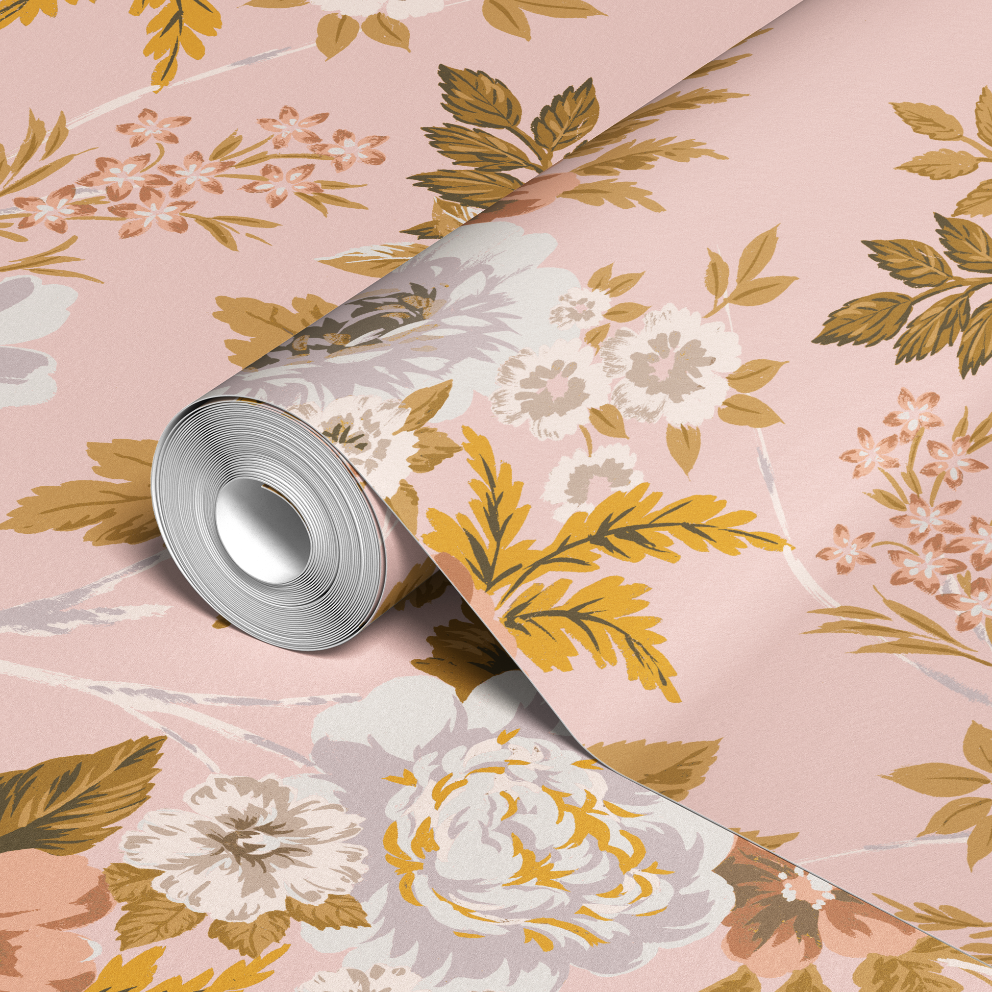 wallpaper roll closeup mockup