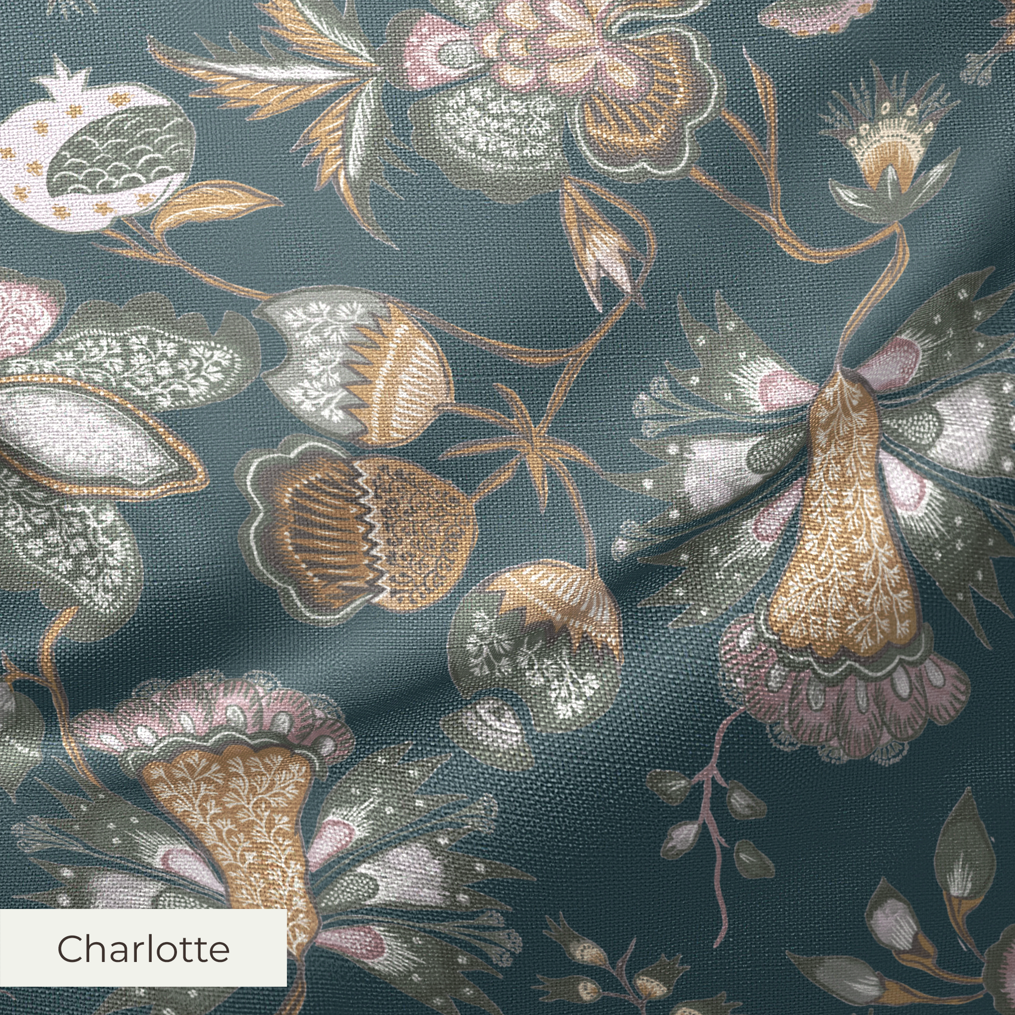 Jara - Ottanio Blue Fabric