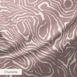 Swirling organic pattern in white lines on mauve-brown background creating flowing abstract texture